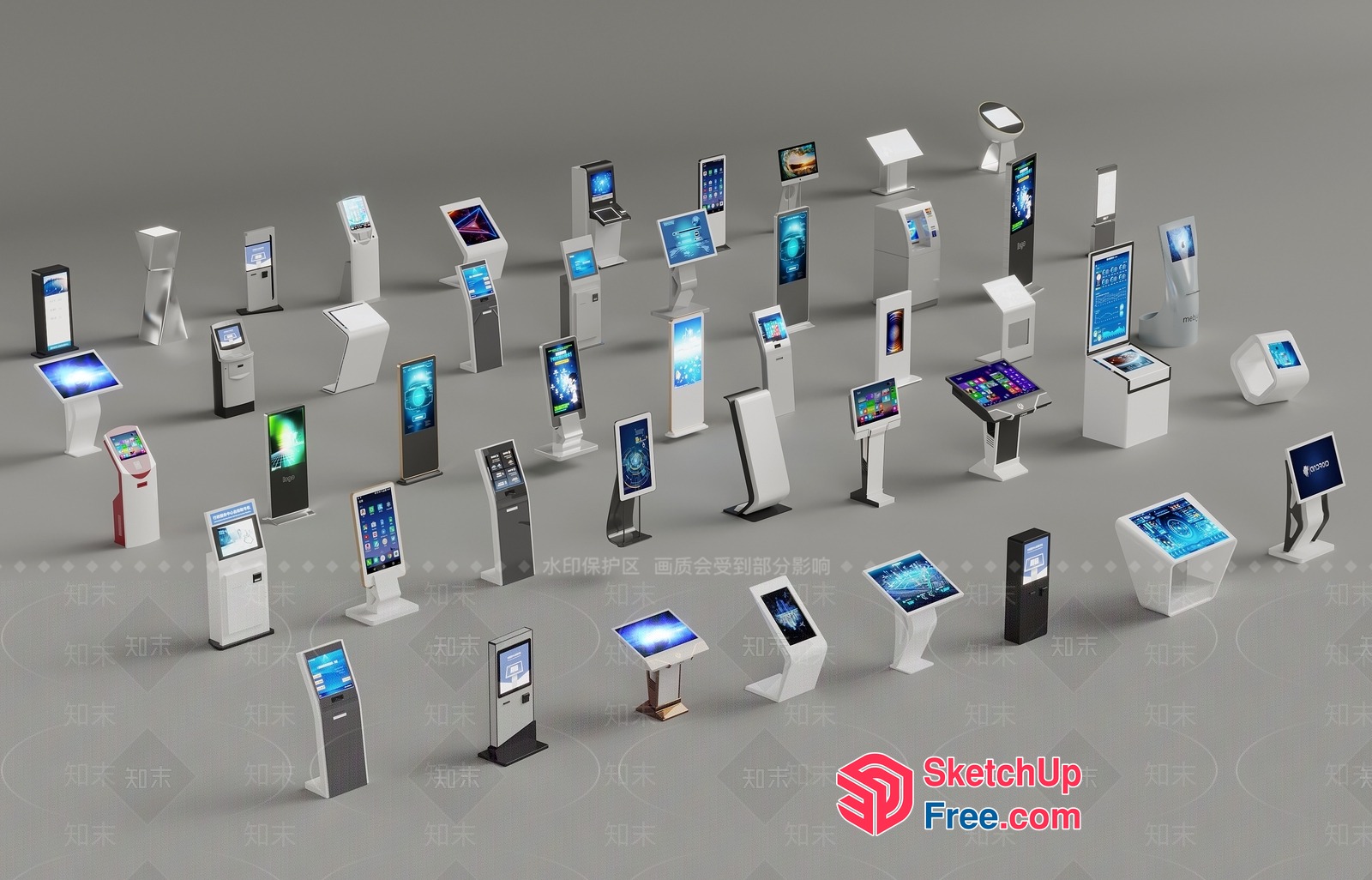 Display Kiosks And Digital Signage 3D SketchUp File
