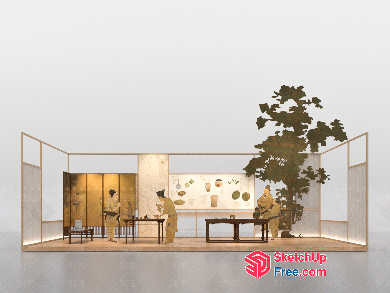 Traditional Japanese Interior Design With Elegant Decor 3D SketchUp File