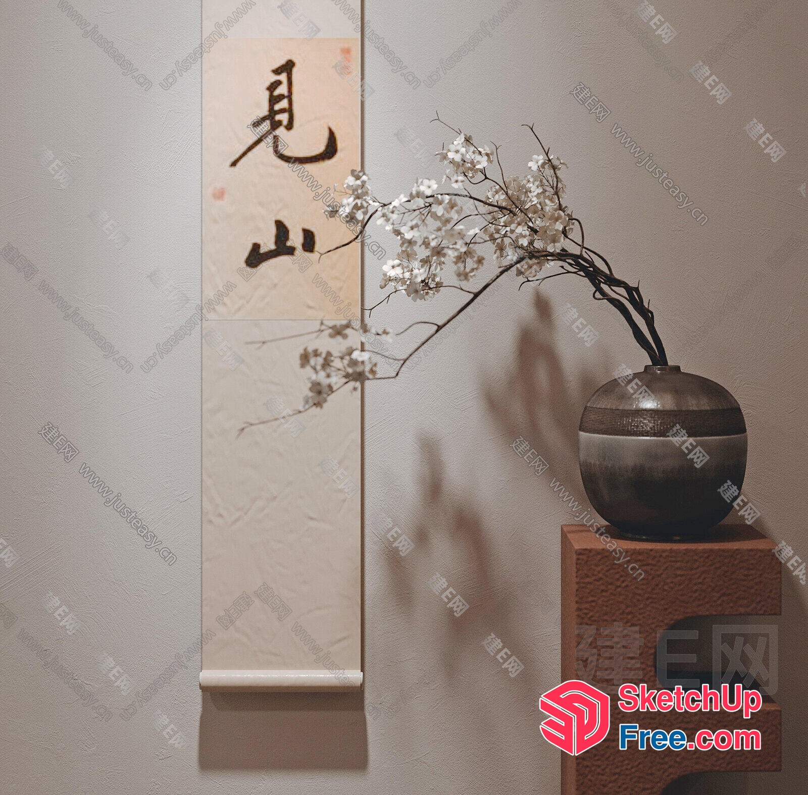 Asian-Inspired Decorative Wall Hanging 3D SketchUp File