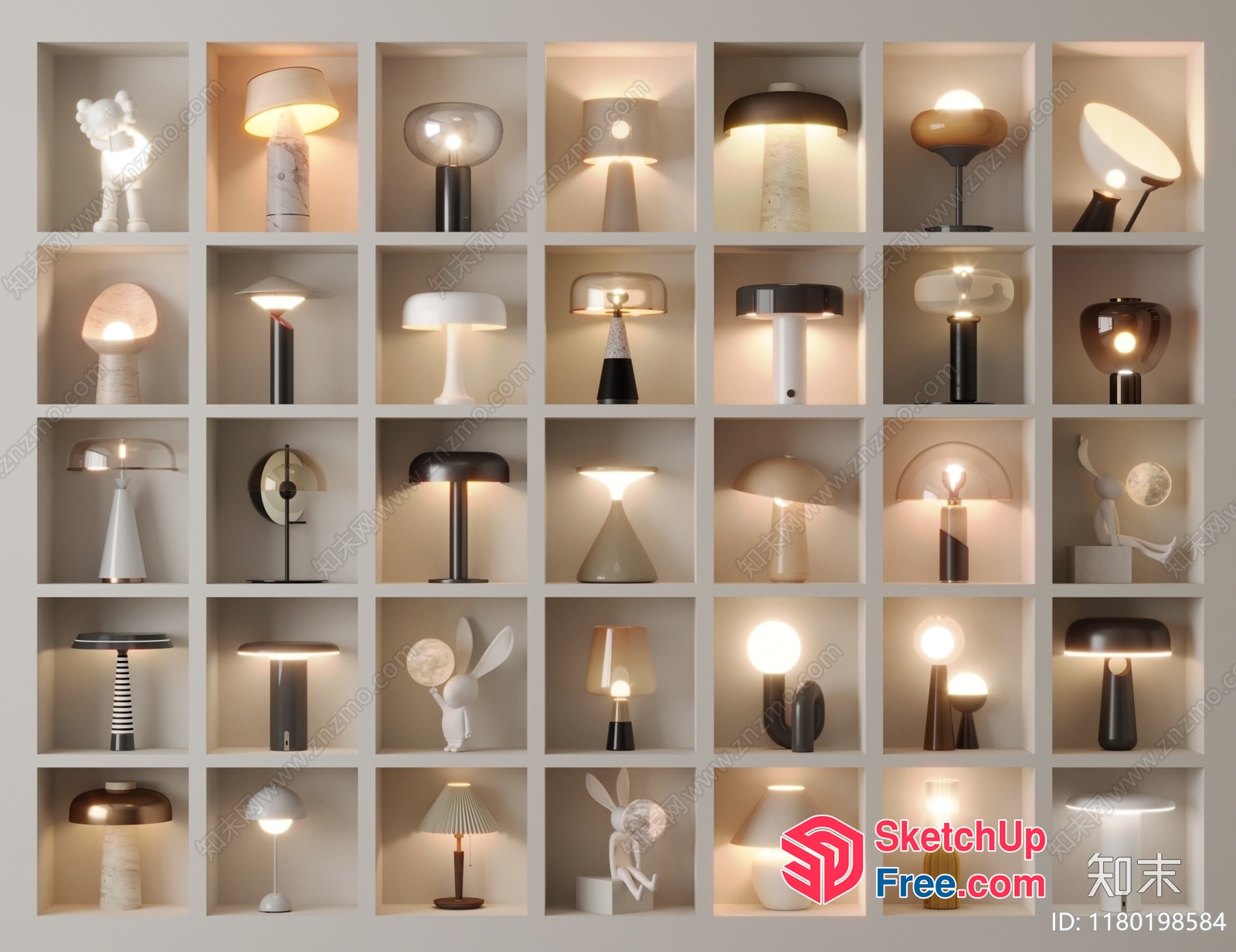 Collection Of Modern Table Lamps In Various Styles 3D SketchUp File