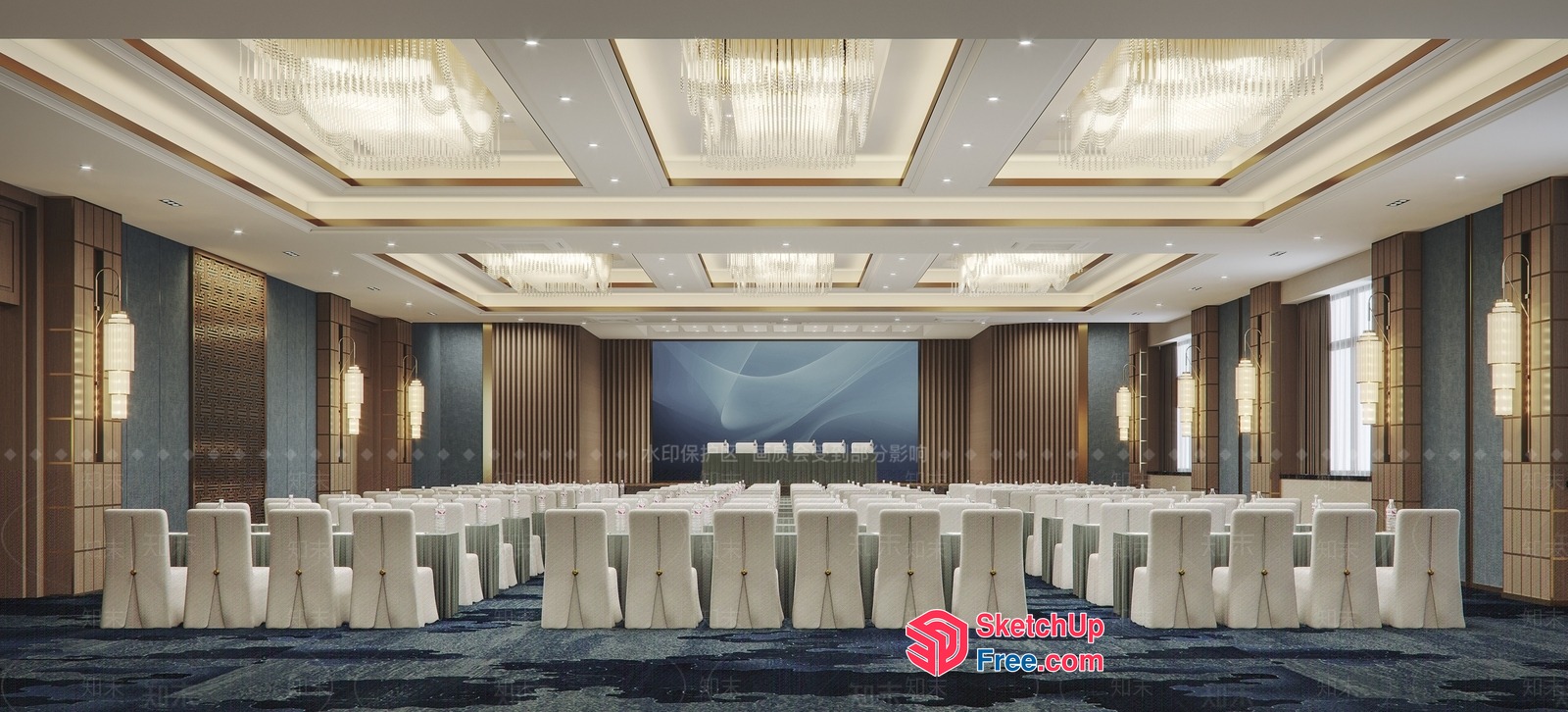 Elegant Conference Room With Modern Decor And Comfortable Seating 3D SketchUp File