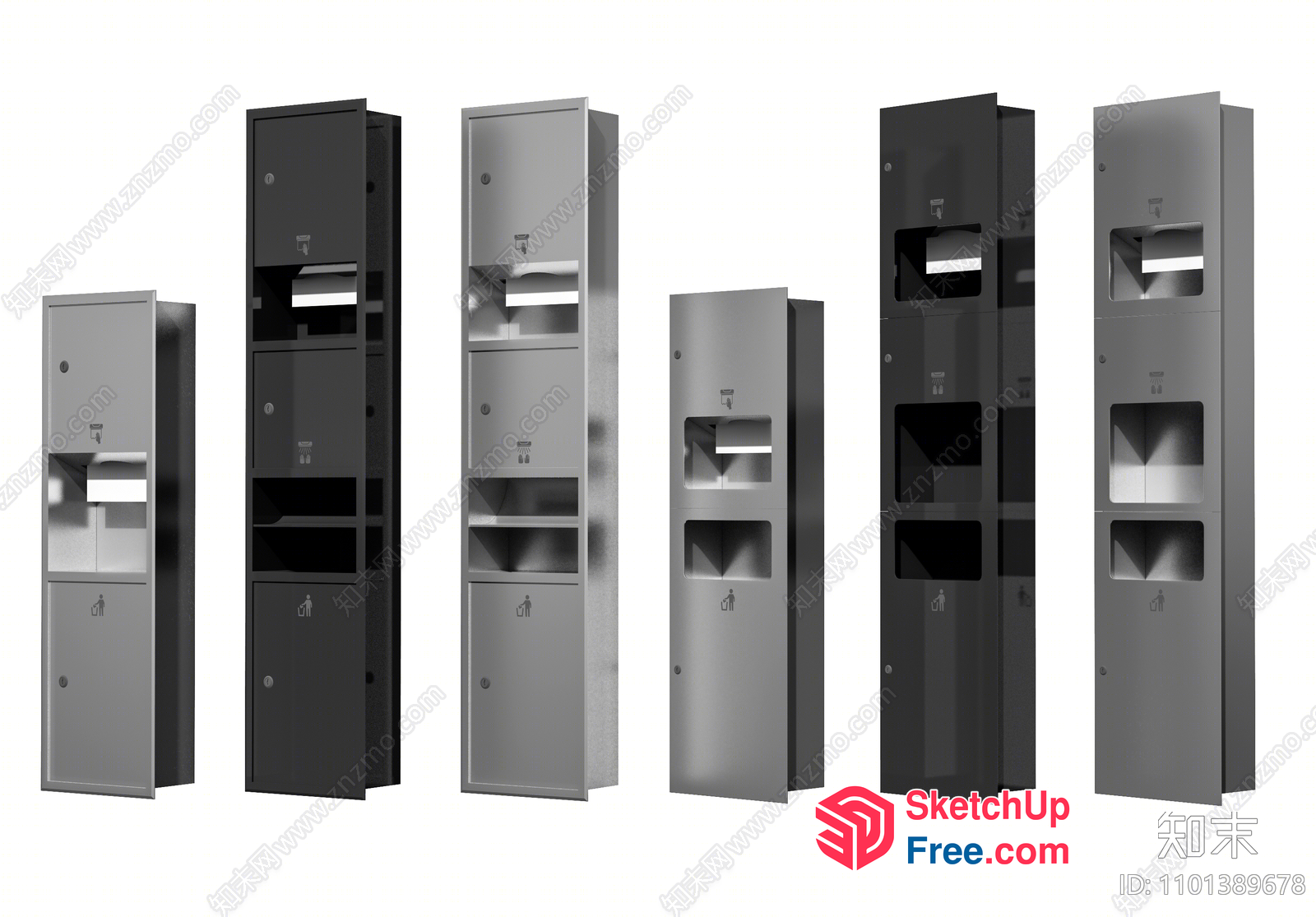 Tall Storage Units With Shelves And Lockers 3D SketchUp File