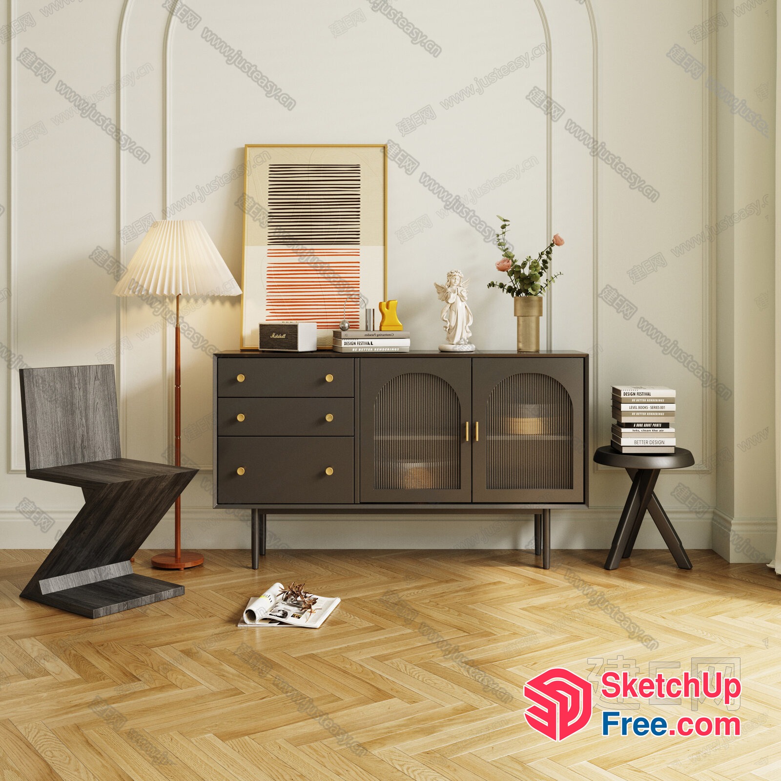 Elegant Modern Interior Design With Unique Furniture And Decor 3D SketchUp File