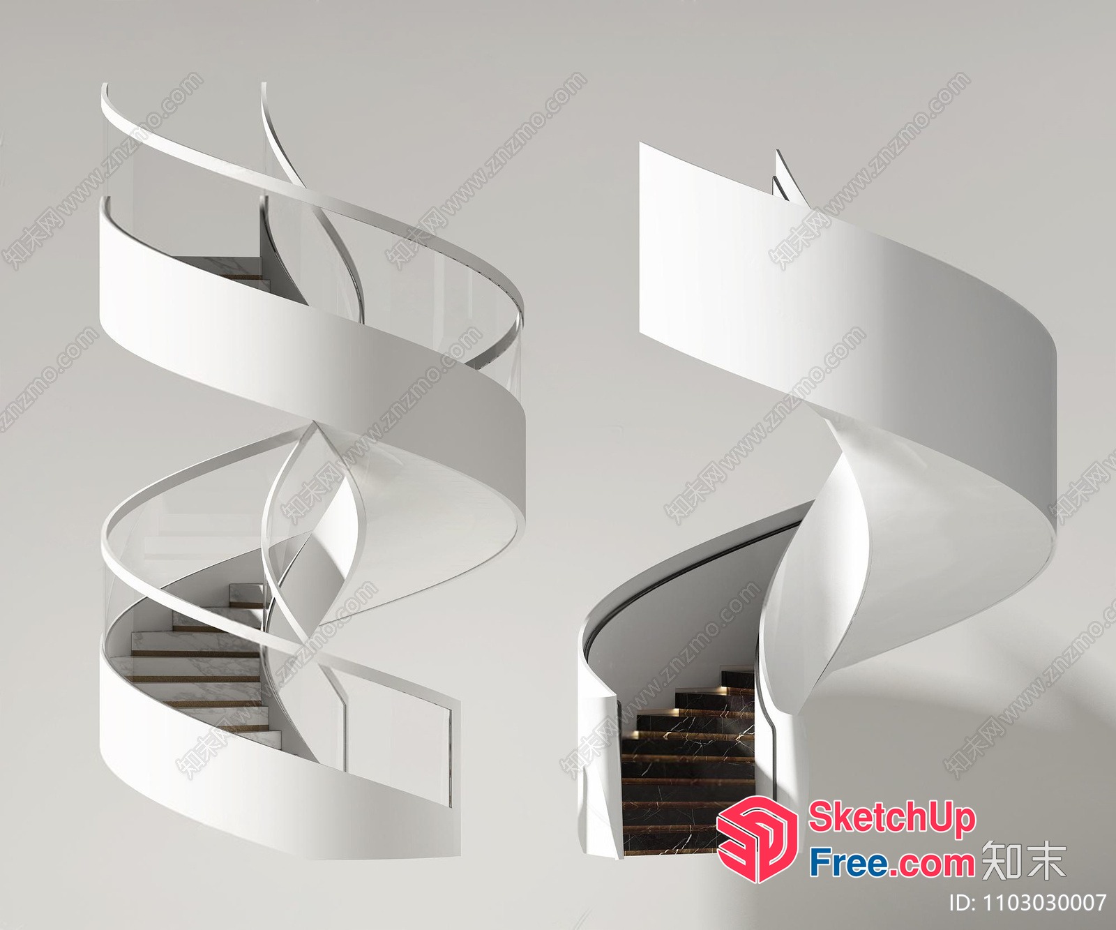 Modern Spiral Staircase Interior Design 3D SketchUp File