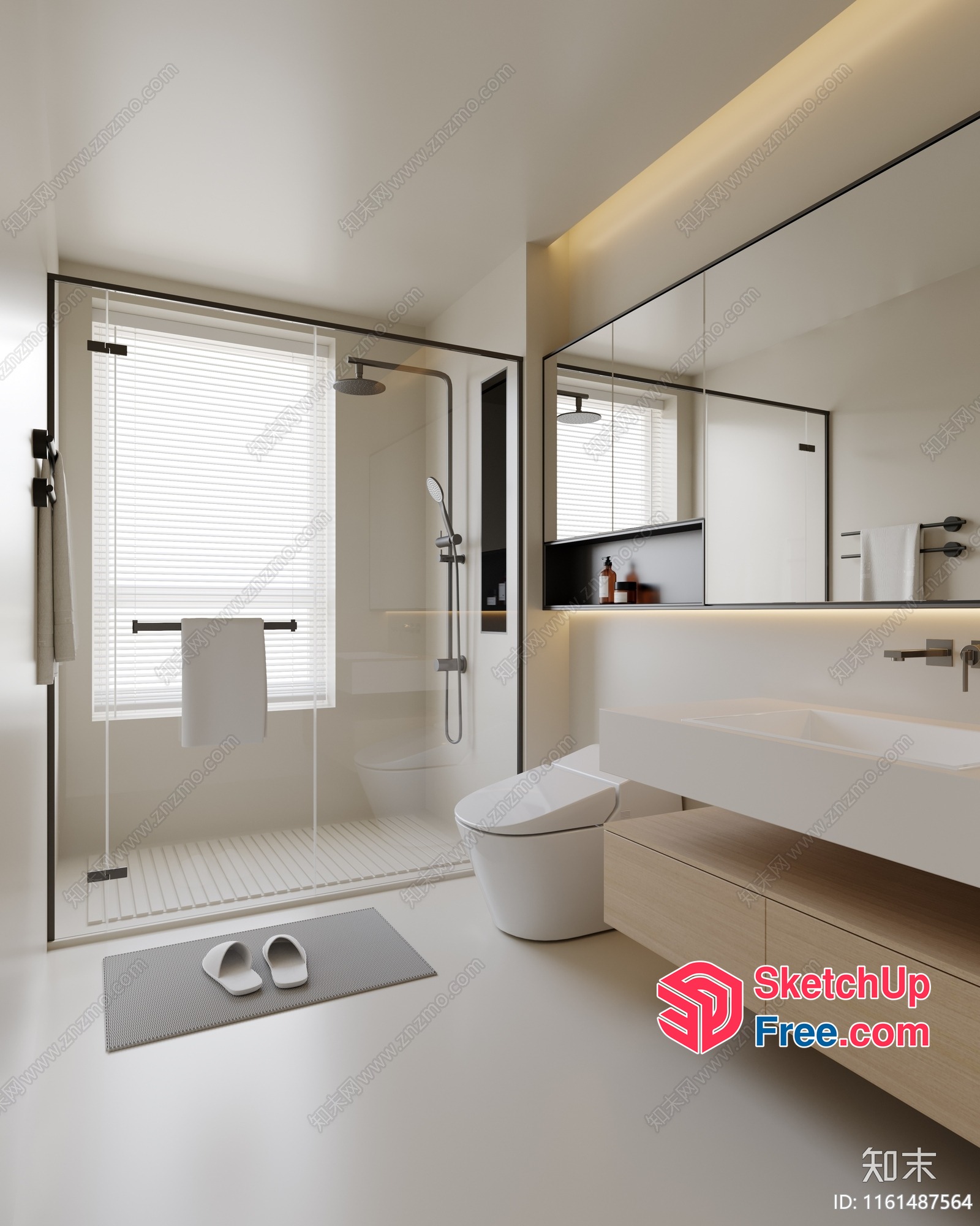 Minimalist Modern Bathroom Interior Design 3D SketchUp File