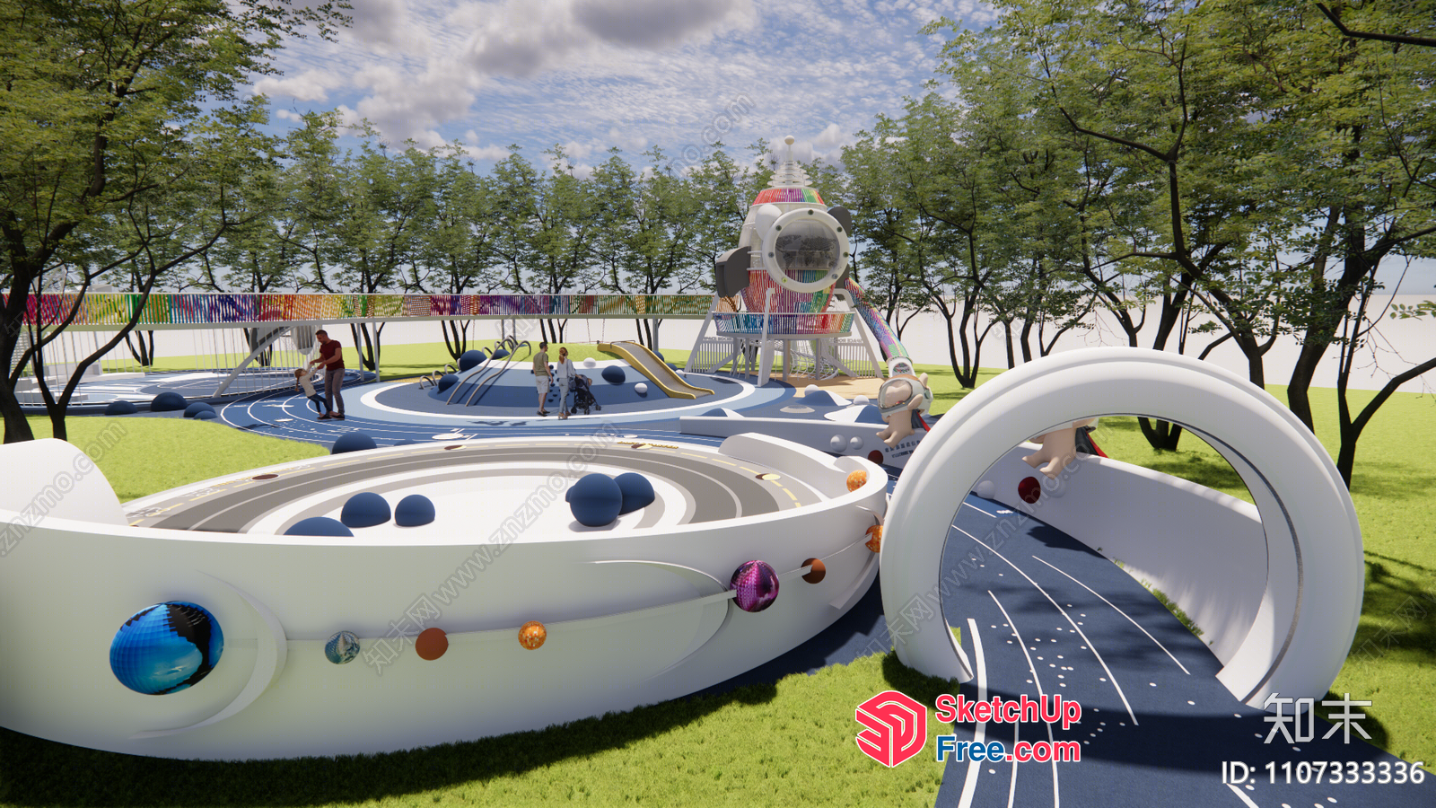 Futuristic Space-Themed Playground 3D SketchUp File