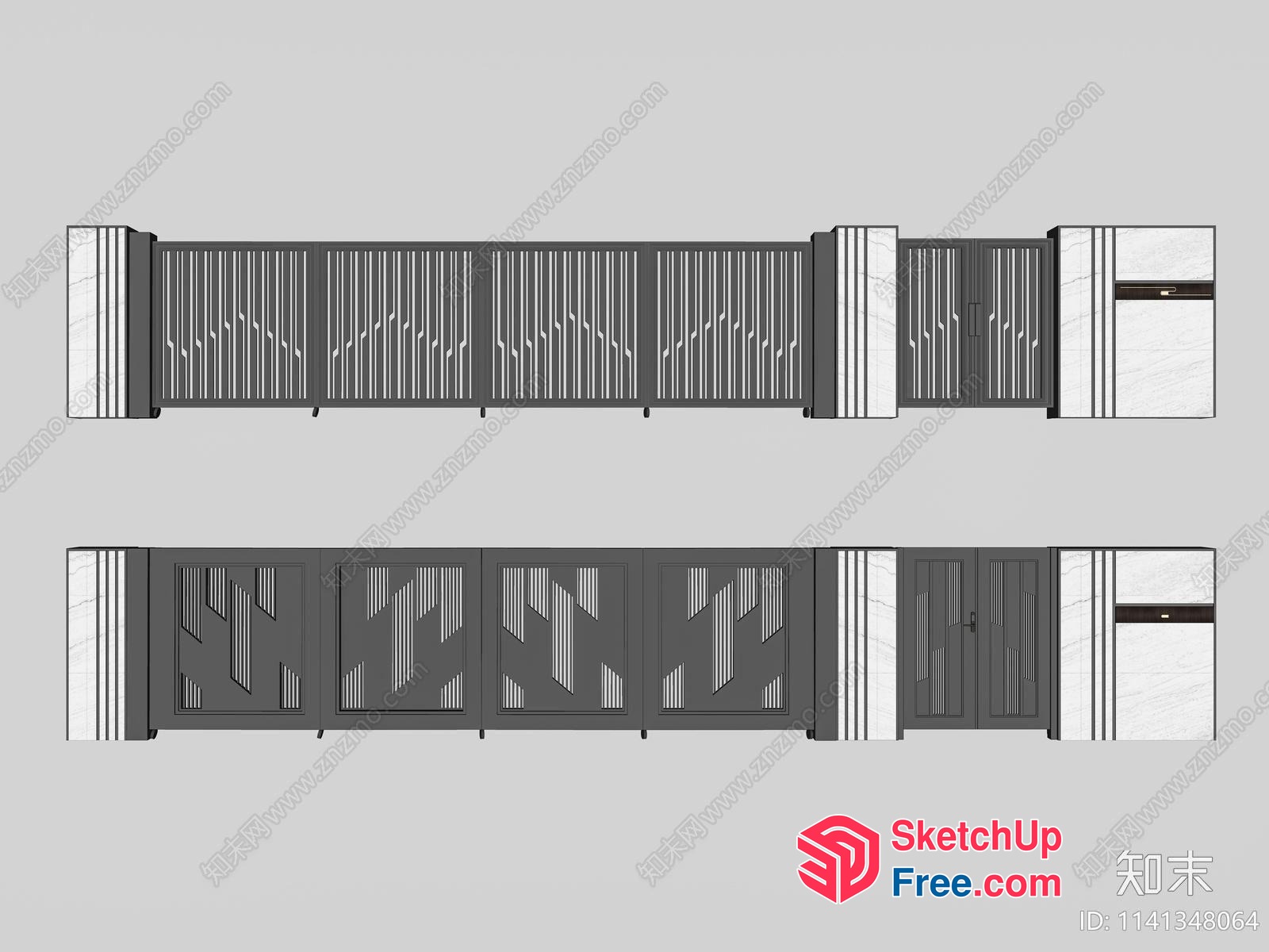 Modern Gate Design With Ornate Details 3D SketchUp File