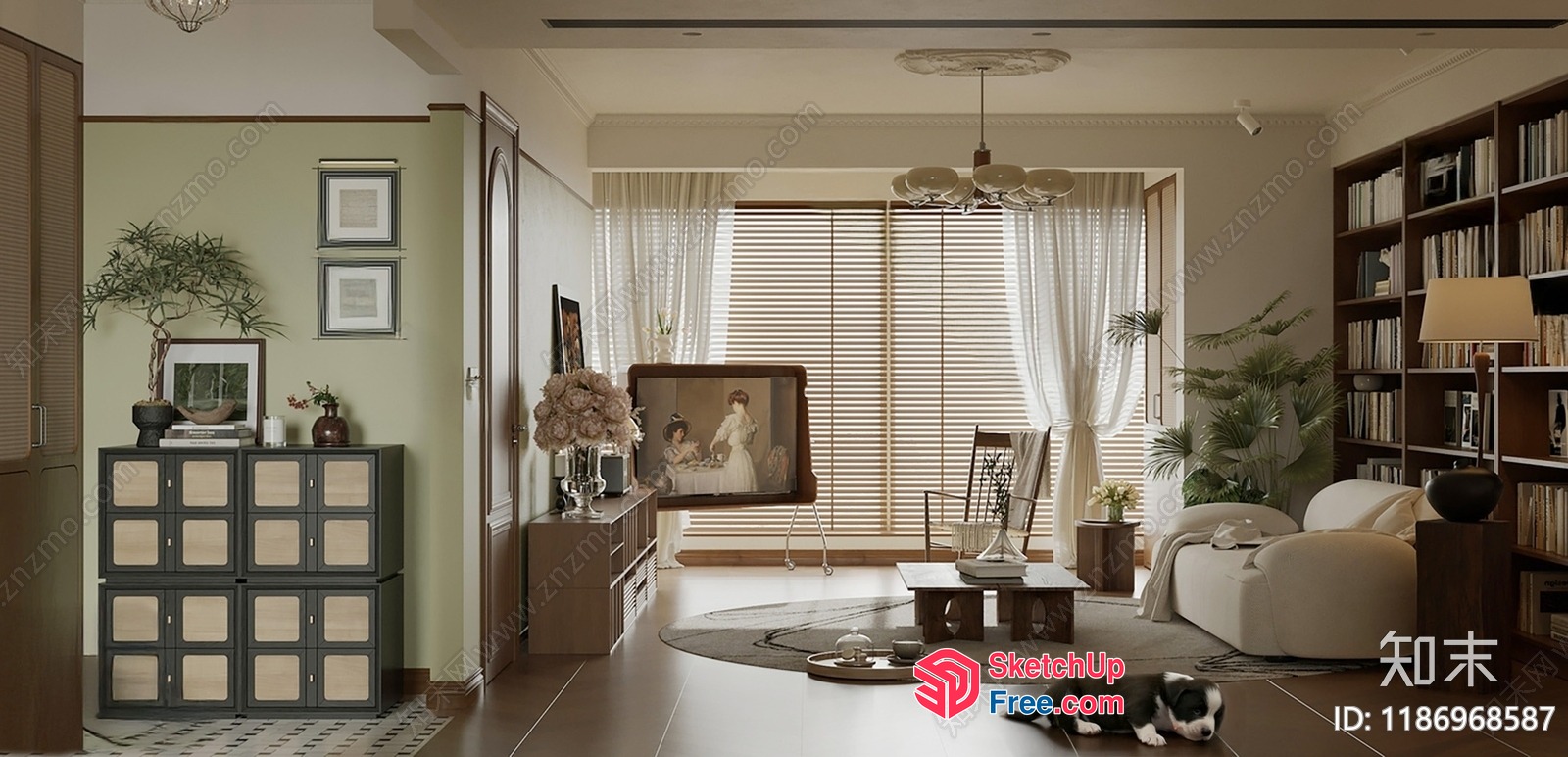 Elegant And Cozy Modern Living Room 3D SketchUp File