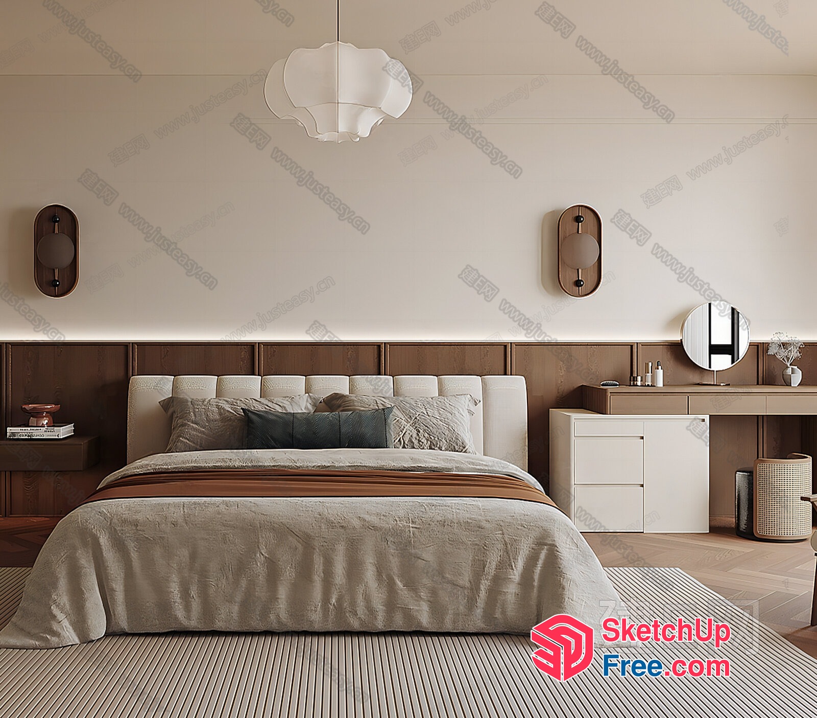 Elegant And Modern Bedroom Design 3D SketchUp File
