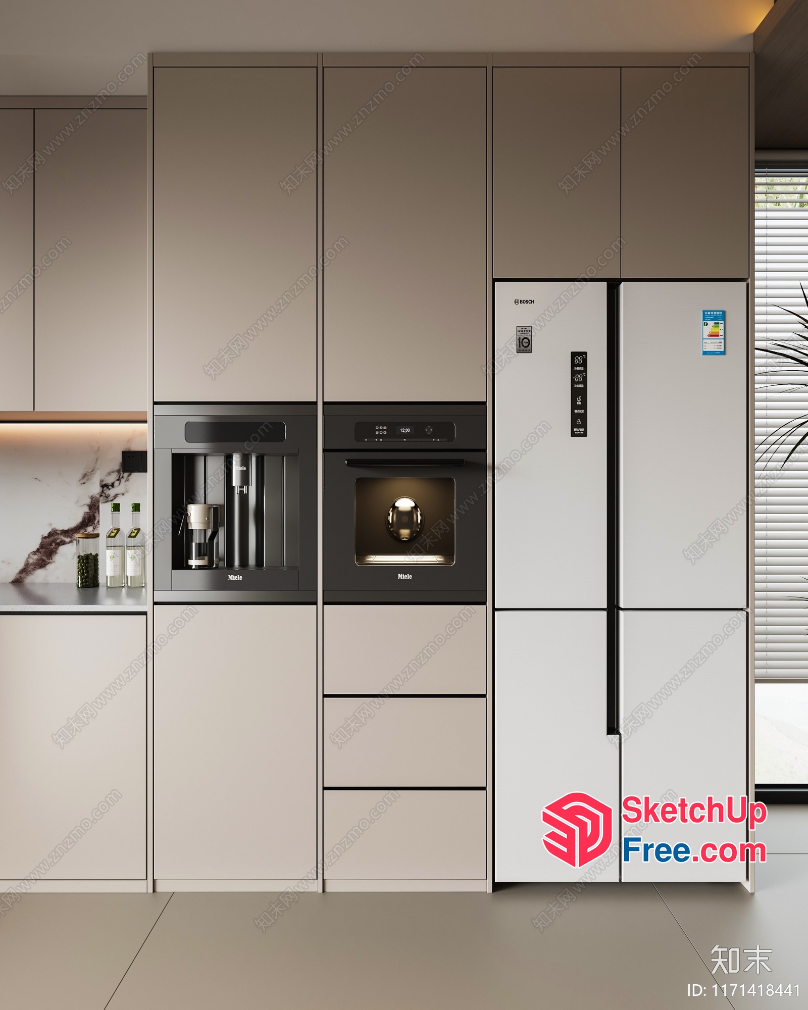 Modern Kitchen With Sleek Appliances And Neutral Tones 3D SketchUp File