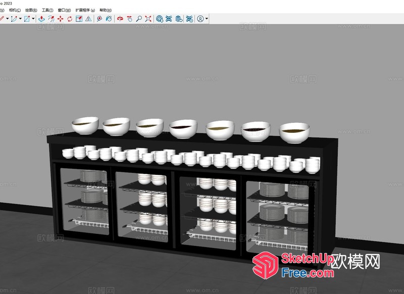 Modern Minimalist Kitchen Storage Unit 3D SketchUp File