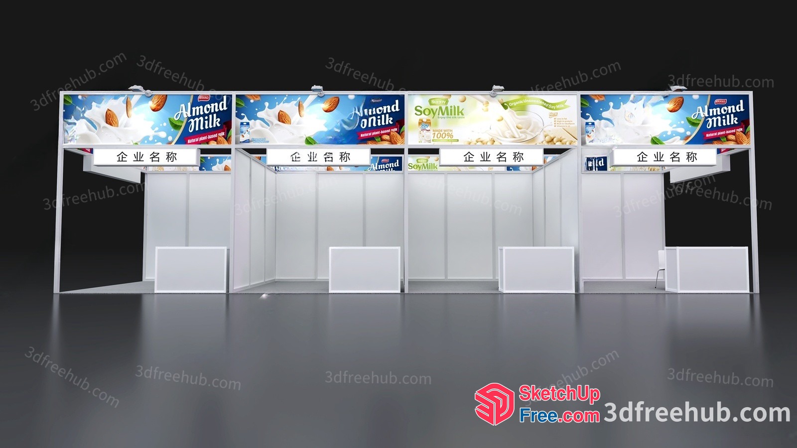 Almond Milk Advertisement Booth 3D SketchUp File