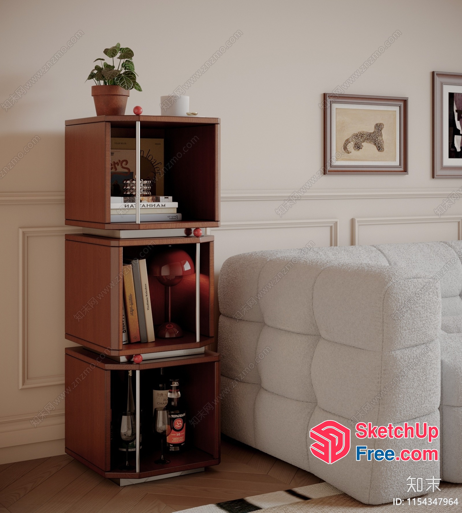 Classic Moulding Bookcase 3D SketchUp File