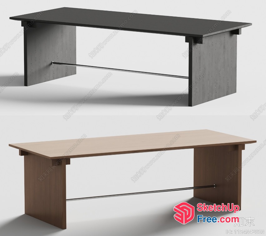 Modern Minimalist Office Table Set 3D SketchUp File