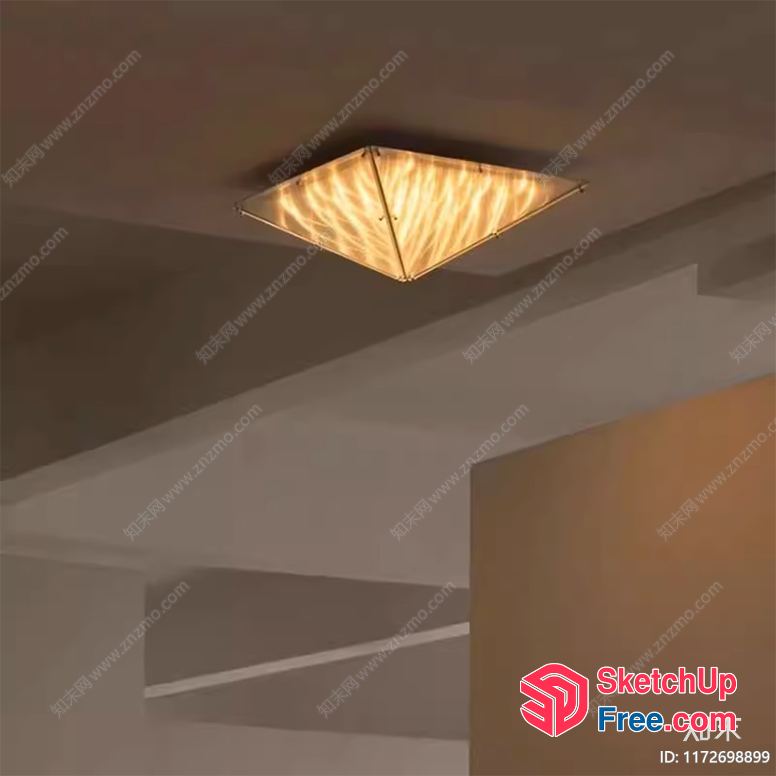 Modern Ceiling Light Fixture With Unique Design 3D SketchUp File