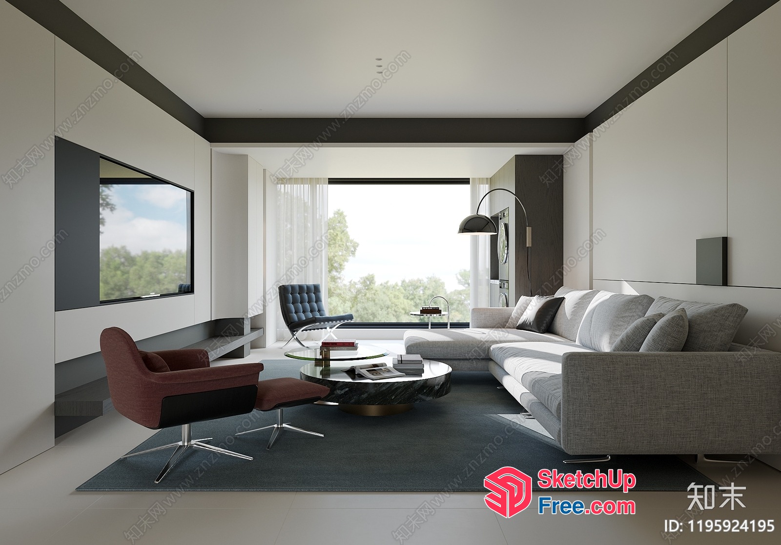 Modern Minimalist Living Room With Sleek Furniture 3D SketchUp File