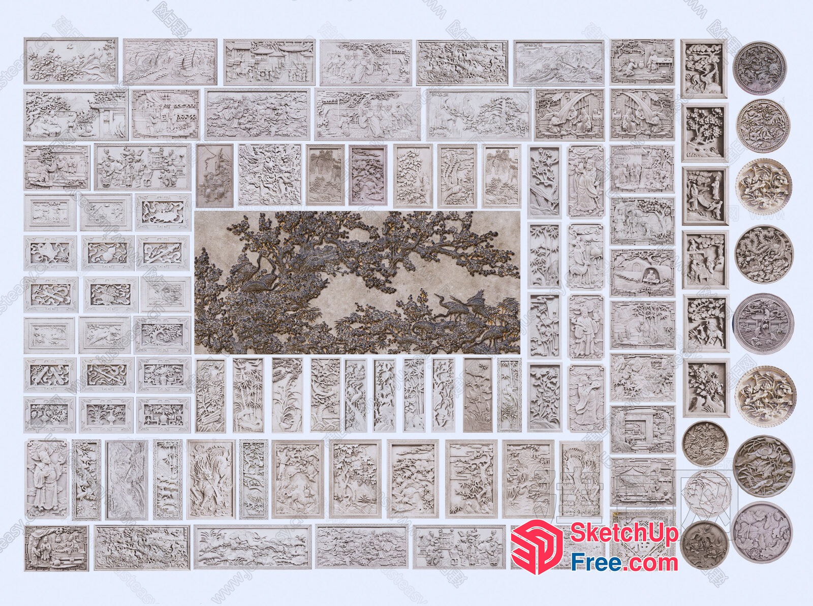 Carved And Intricate Artwork Collection 3D SketchUp File