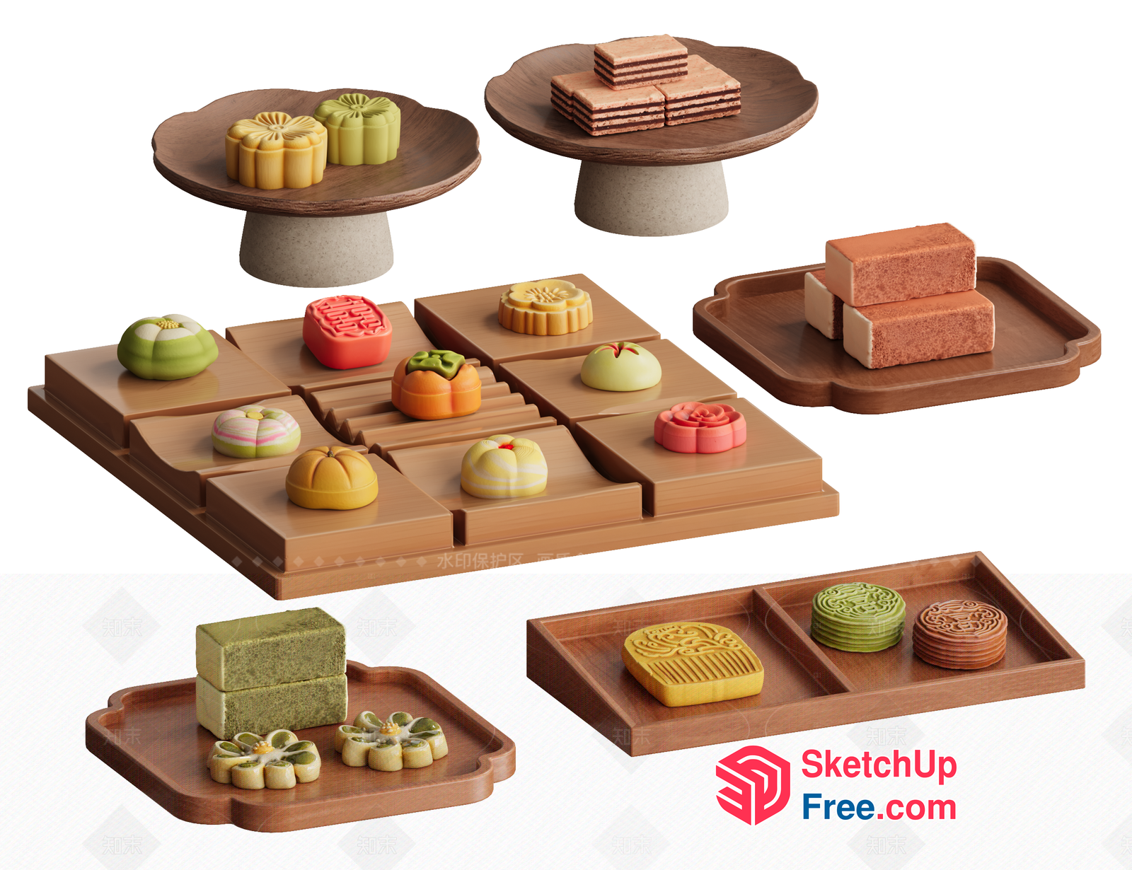 Decorative Tray With Various Objects 3D SketchUp File
