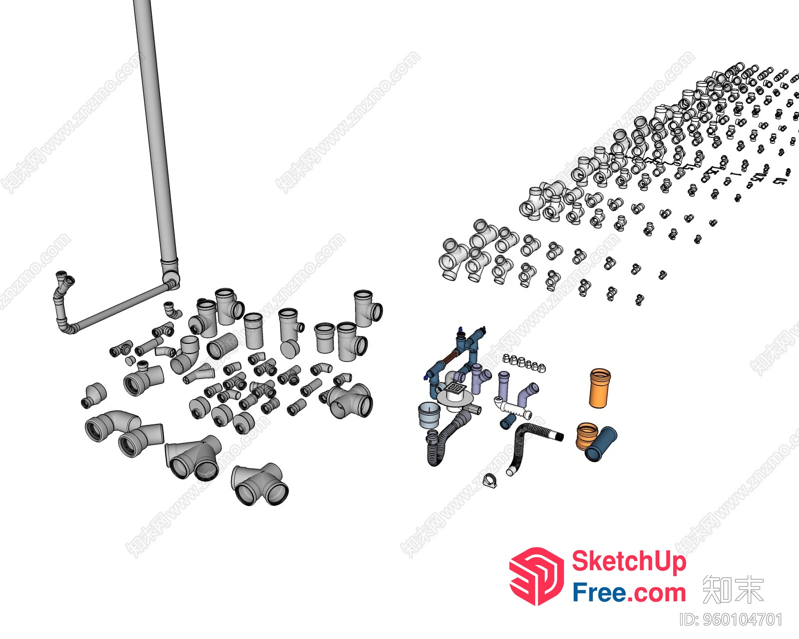 Pipe Fittings And Fixtures Collection 3D SketchUp File