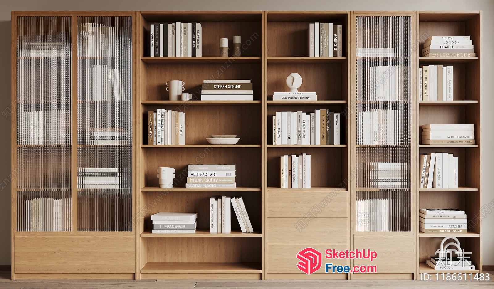 Minimalist Modern Bookcase Design 3D SketchUp File
