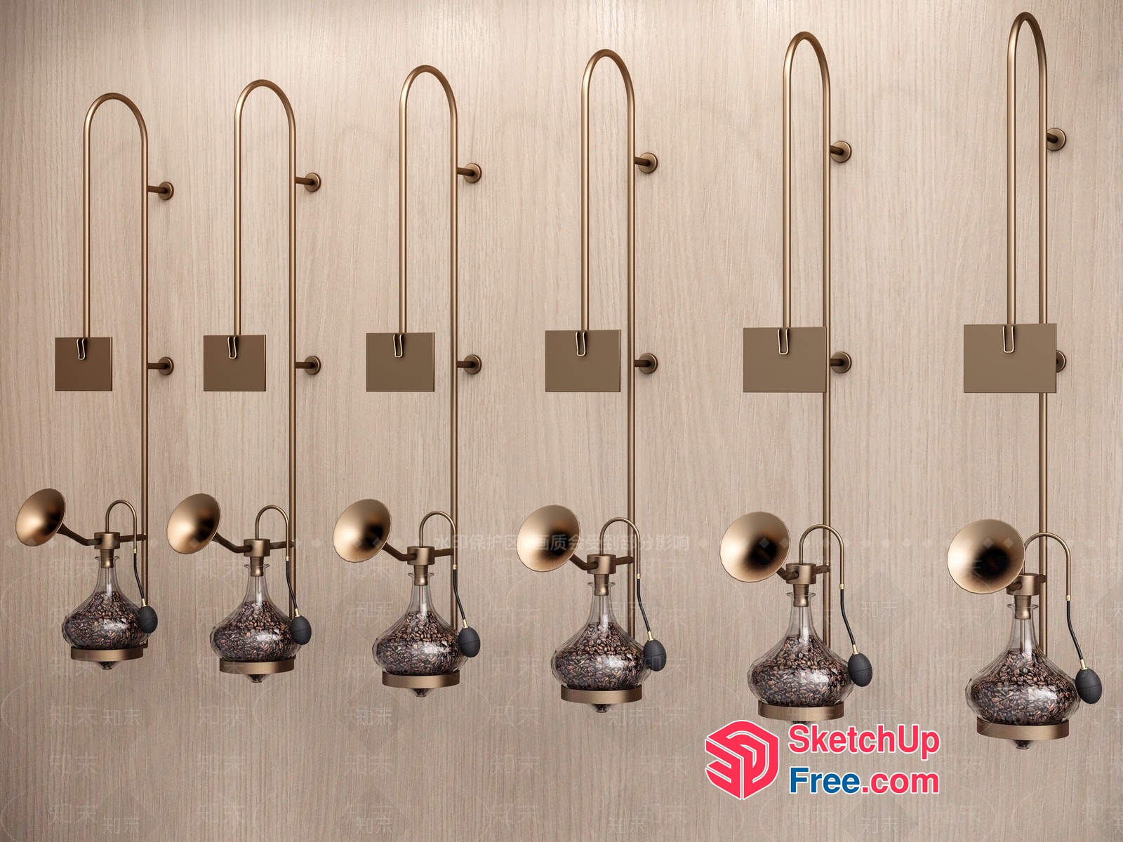 Elegant Glass Pendant Lights 3D SketchUp File