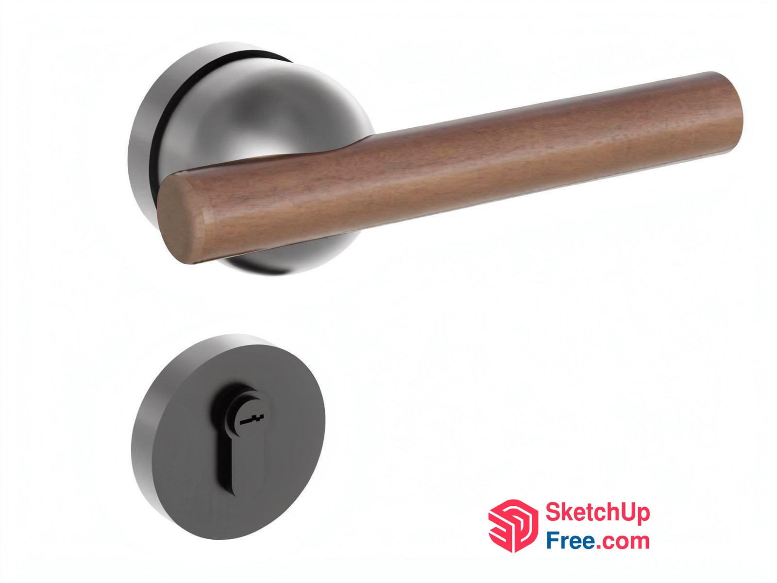 Modern Door Handle With Keyhole 3D SketchUp File