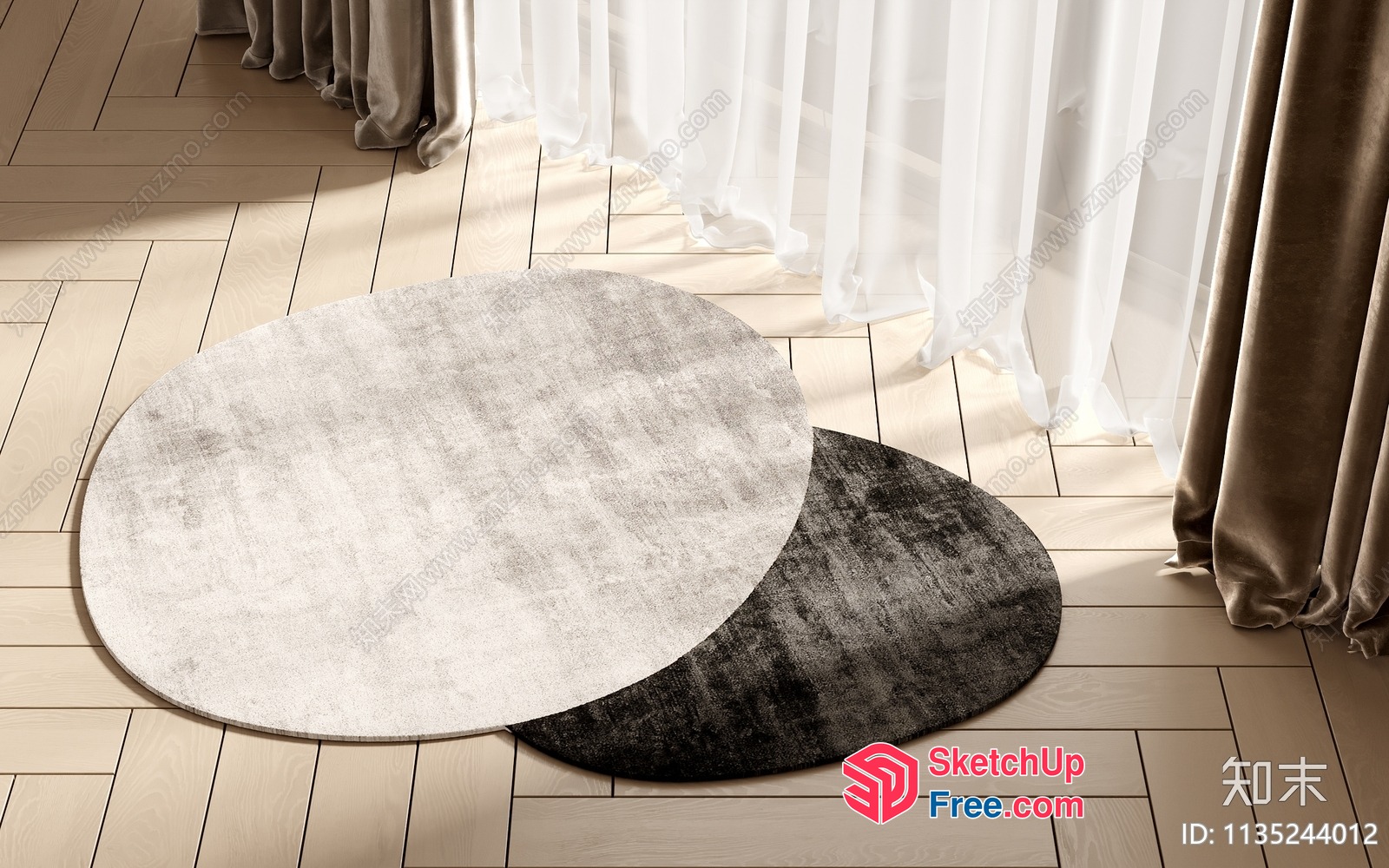 Modern Oval-Shaped Rug Designs For A Sleek And Contemporary Look 3D SketchUp File