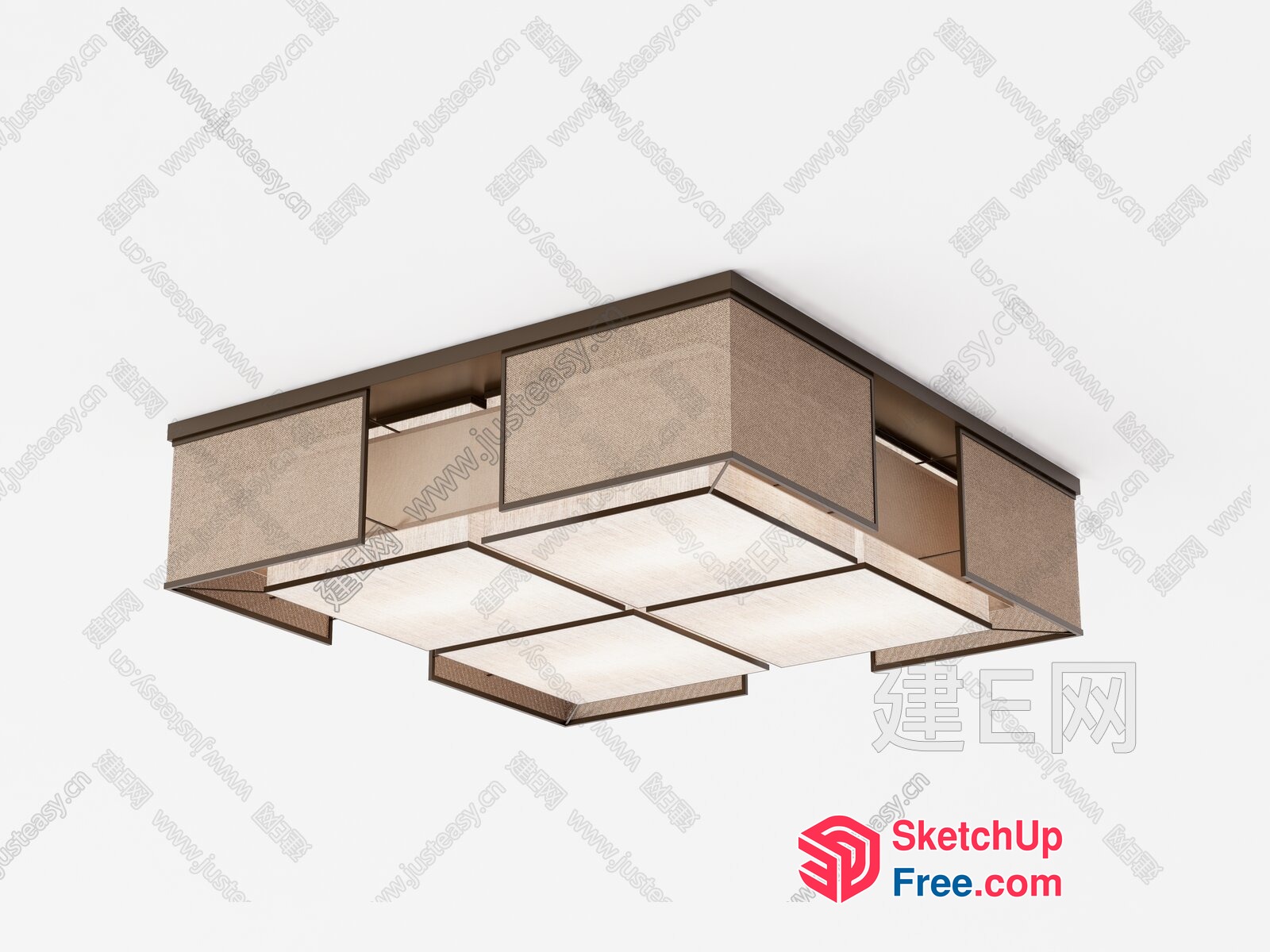 Modern Light Brown And White Ceiling Detail 3D SketchUp File