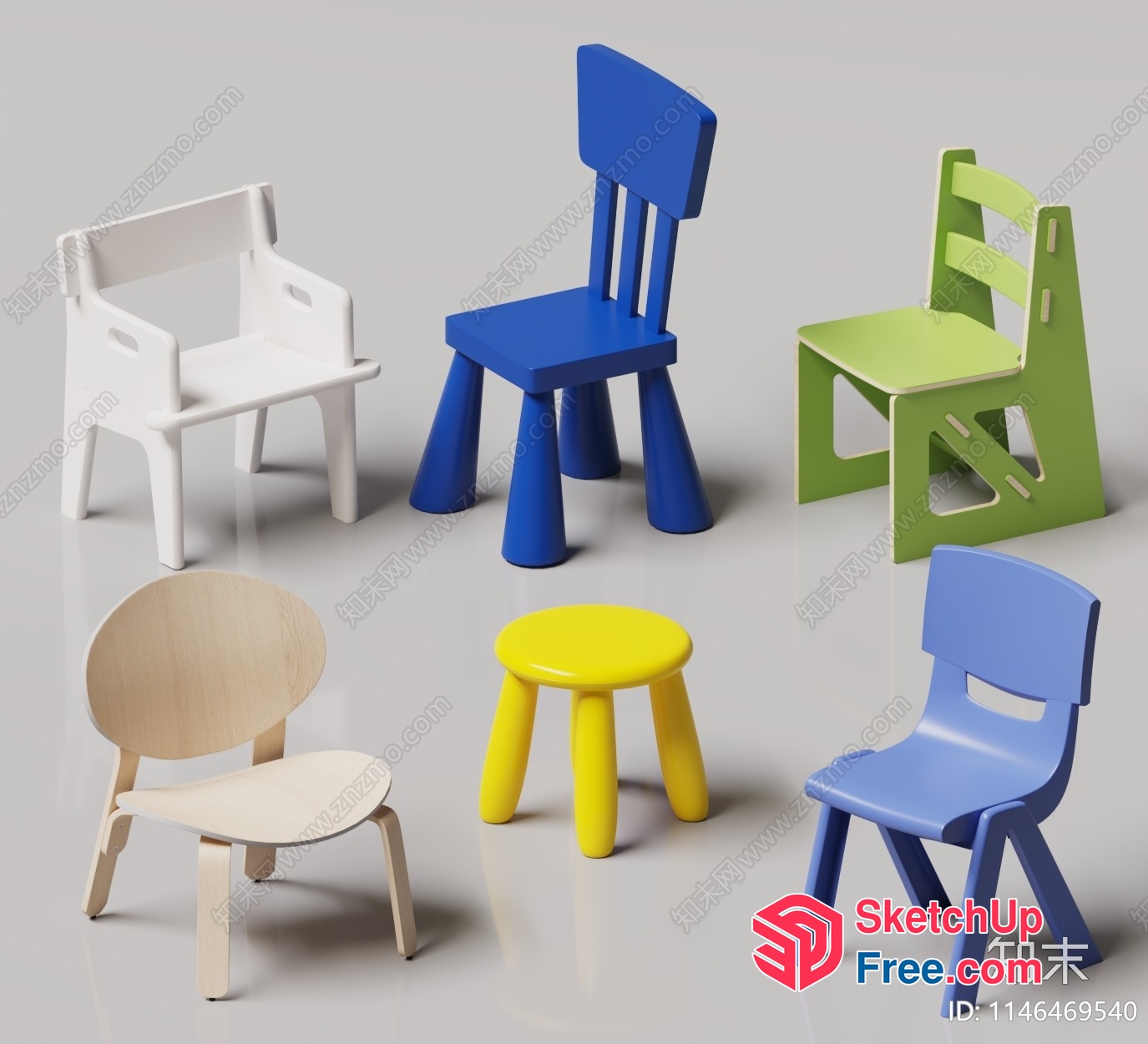 Colorful Children'S Furniture Collection 3D SketchUp File