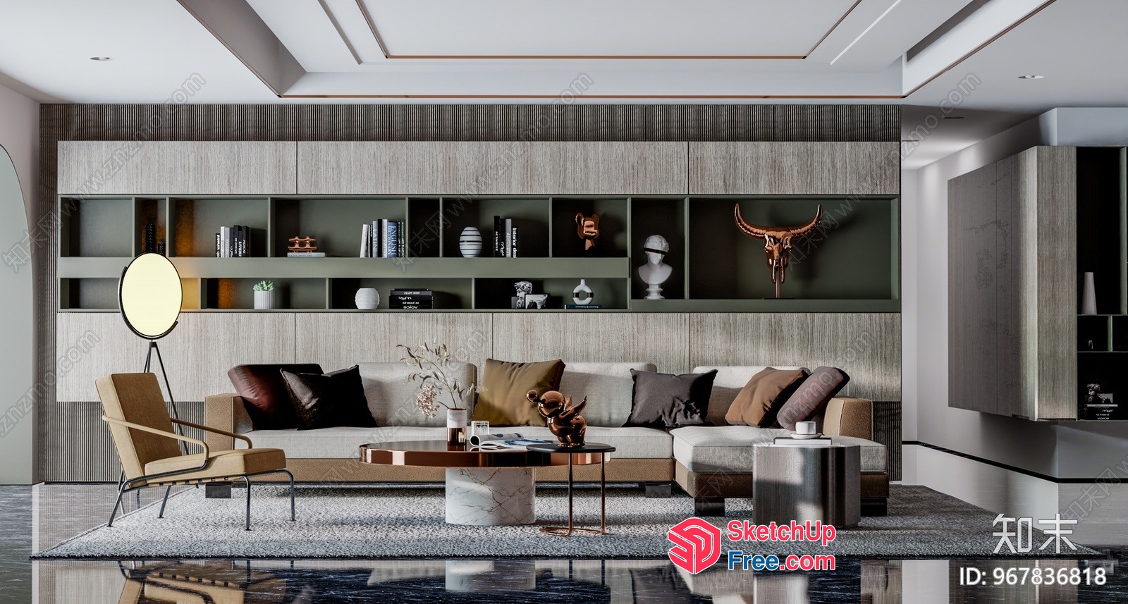 Modern Minimalist Living Room With Sleek Furniture And Decor 3D SketchUp File