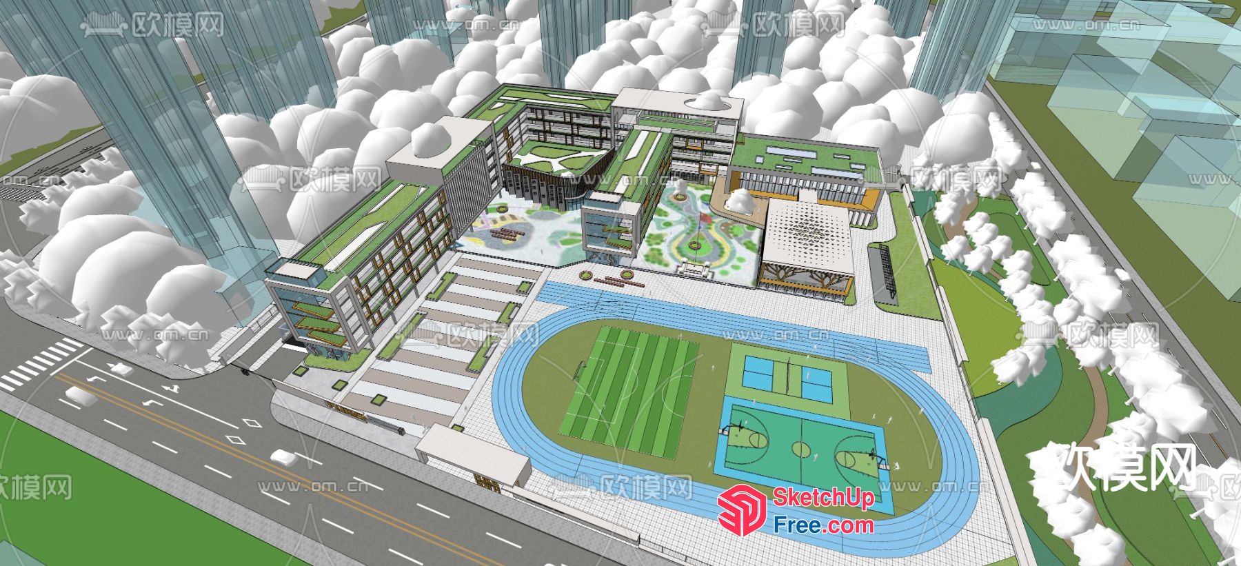 Futuristic Urban Sports Complex 3D SketchUp File