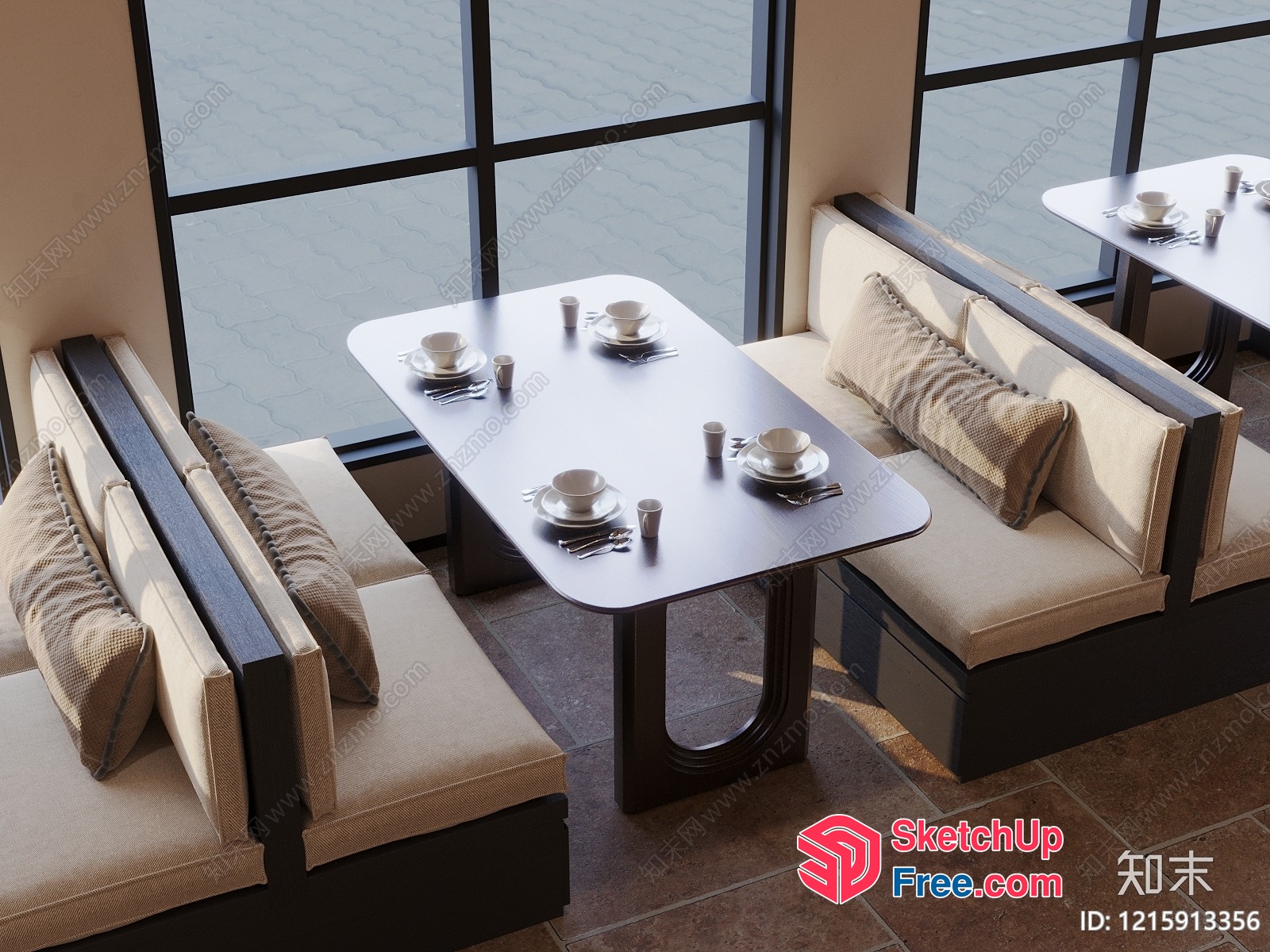 Elegant Dining Area With Modern Furniture And Natural Light 3D SketchUp File