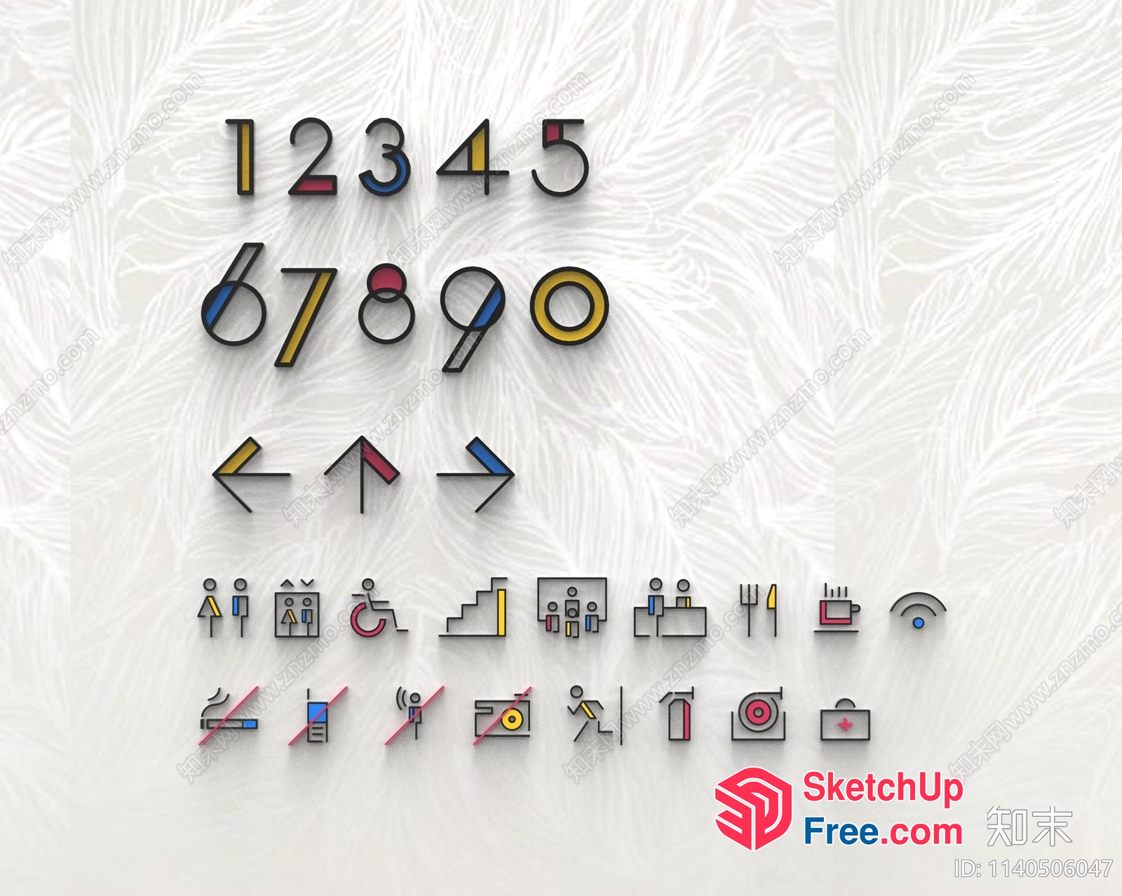Decorative Number And Symbol Set 3D SketchUp File
