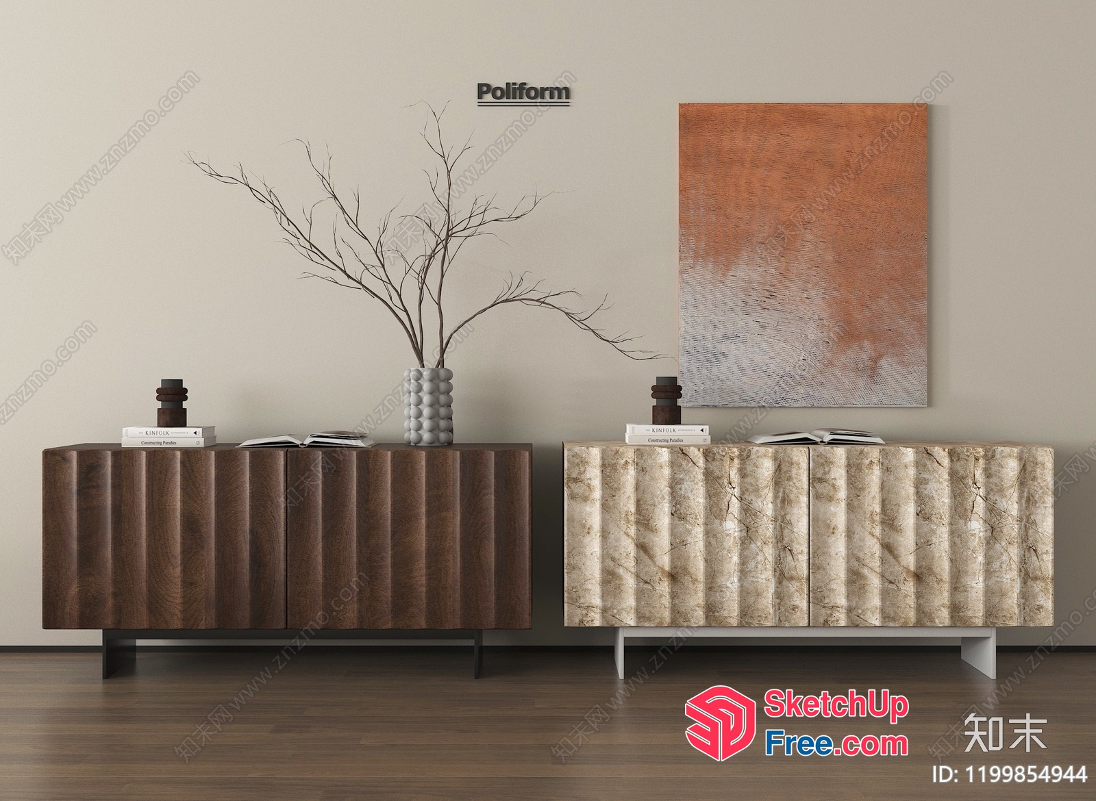 Elegant Sideboard Furniture 3D SketchUp File