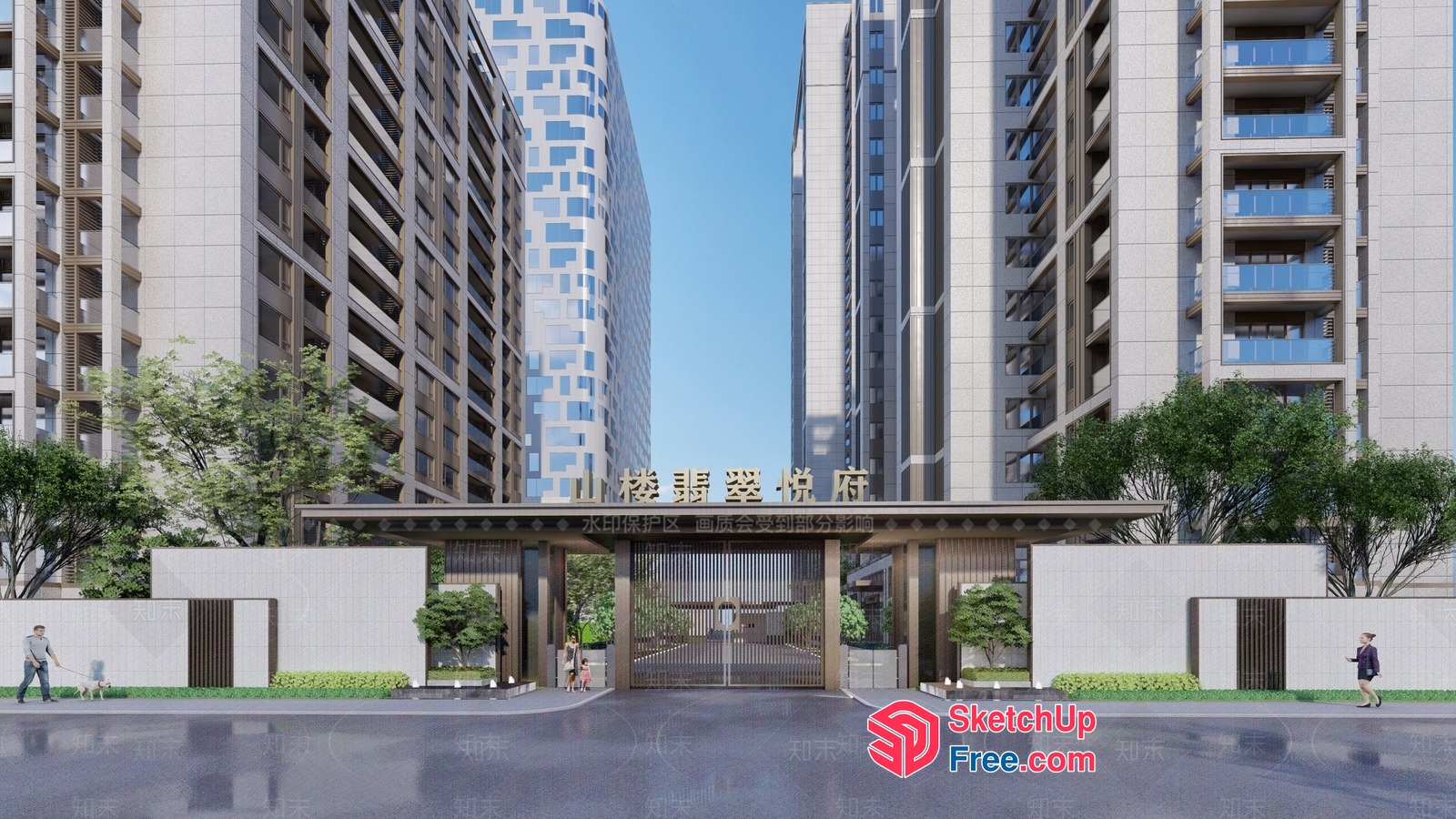 Modern Urban Residential Complex 3D SketchUp File