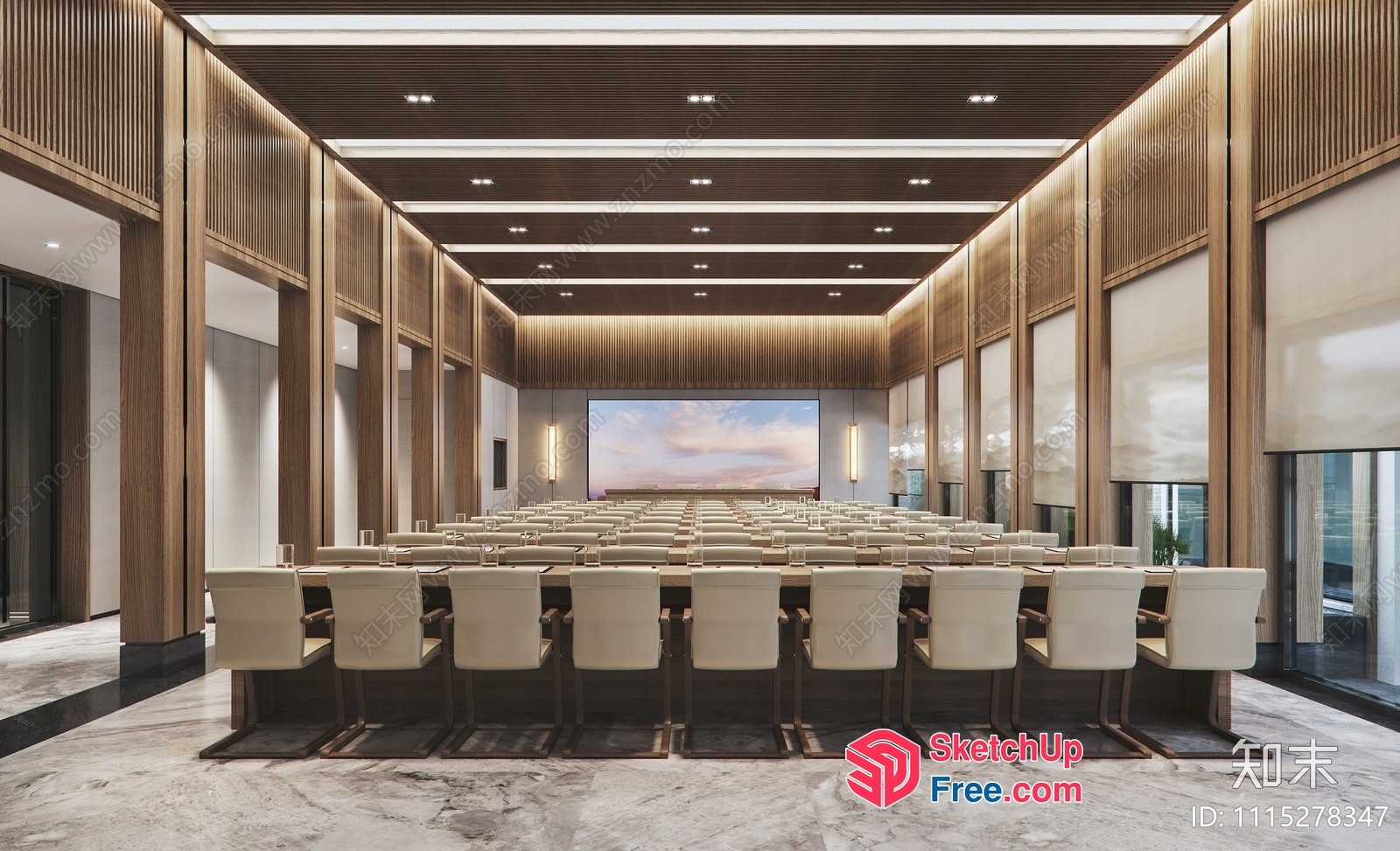 Elegant Conference Room With Modern Decor 3D SketchUp File