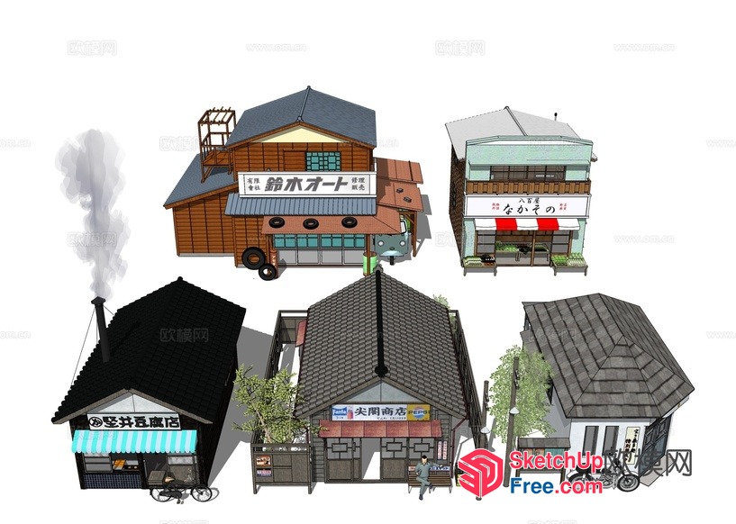 Japanese Street Food Market 3D SketchUp File