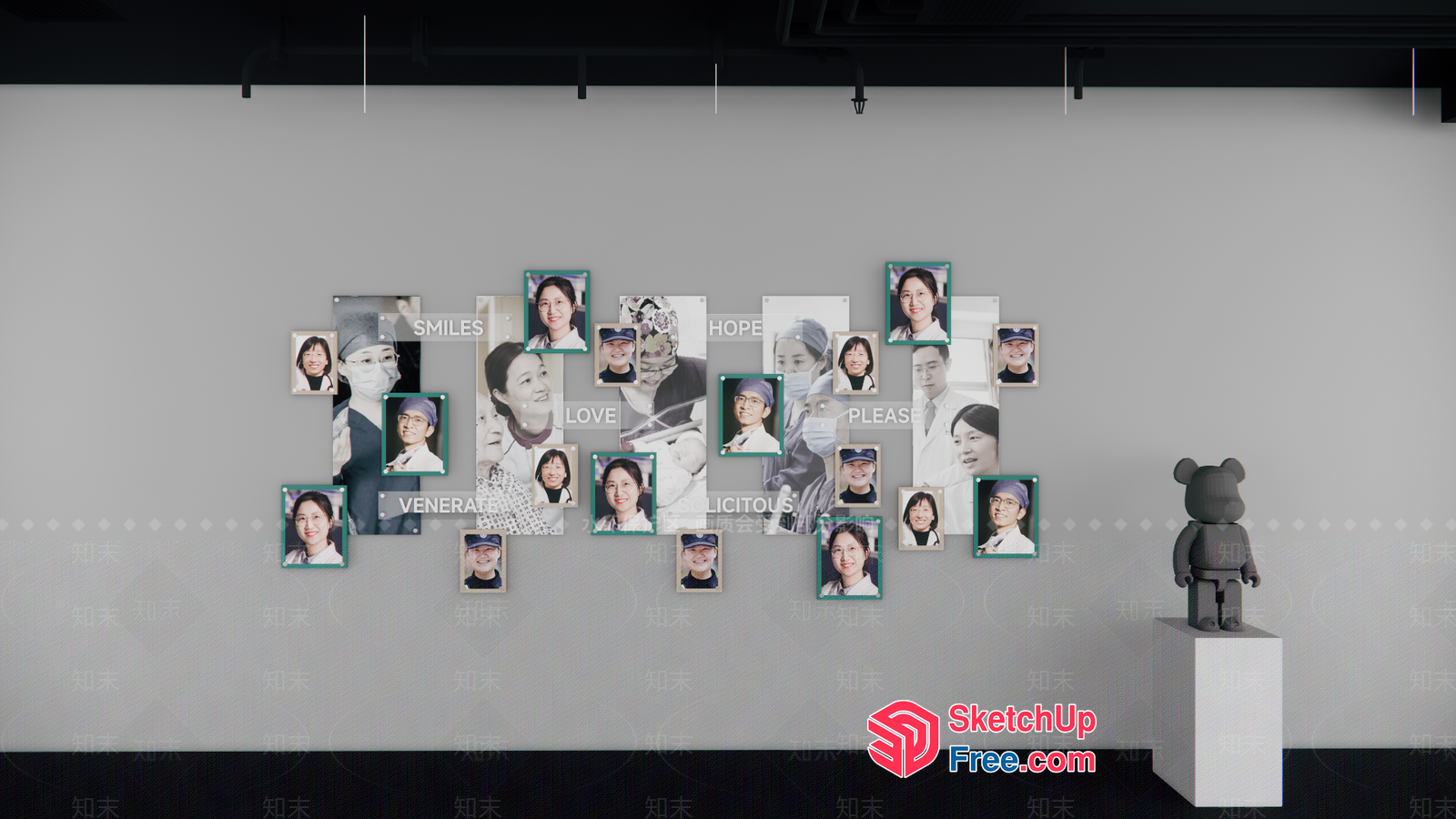 Collage Of People'S Faces With Words 3D SketchUp File