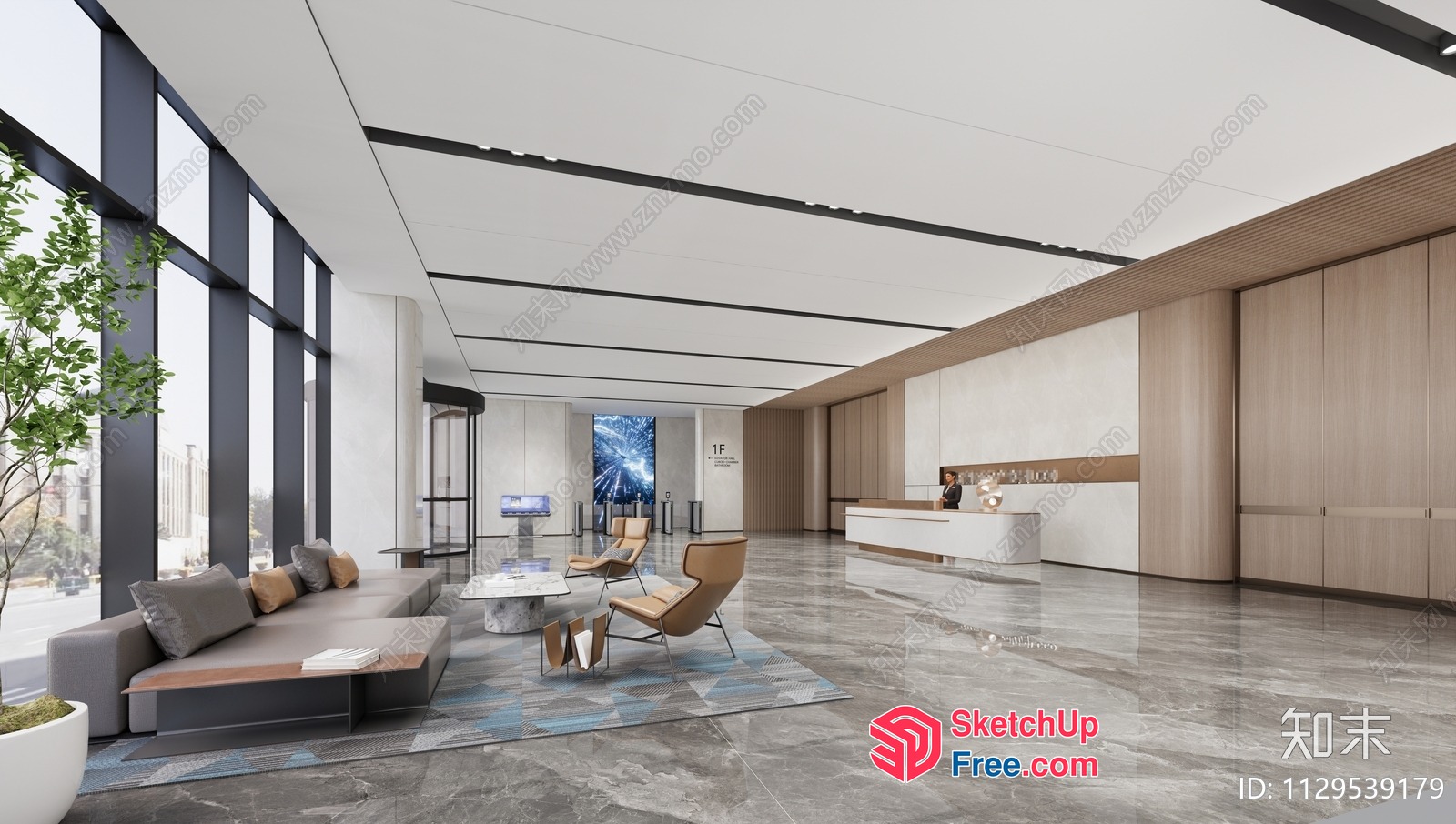 Modern Office Space With Minimalist Decor 3D SketchUp File