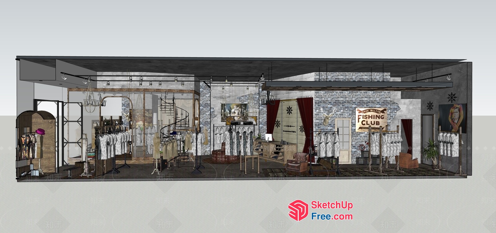 Cozy Vintage-Style Interior Design 3D SketchUp File