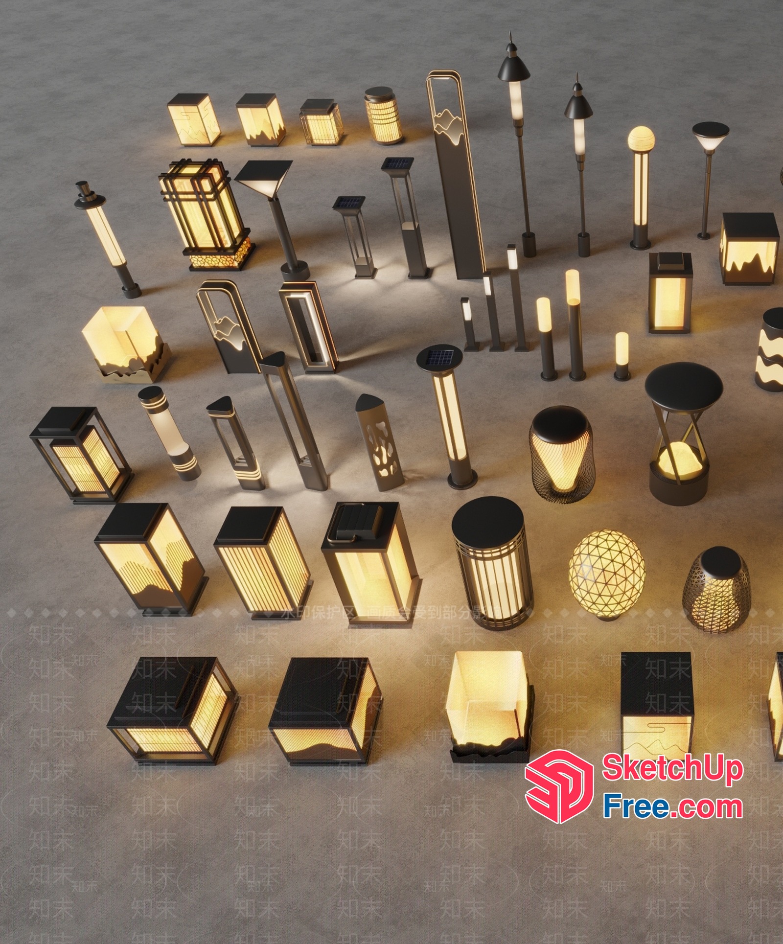 Exterior Decorative Lighting Collection 3D SketchUp File