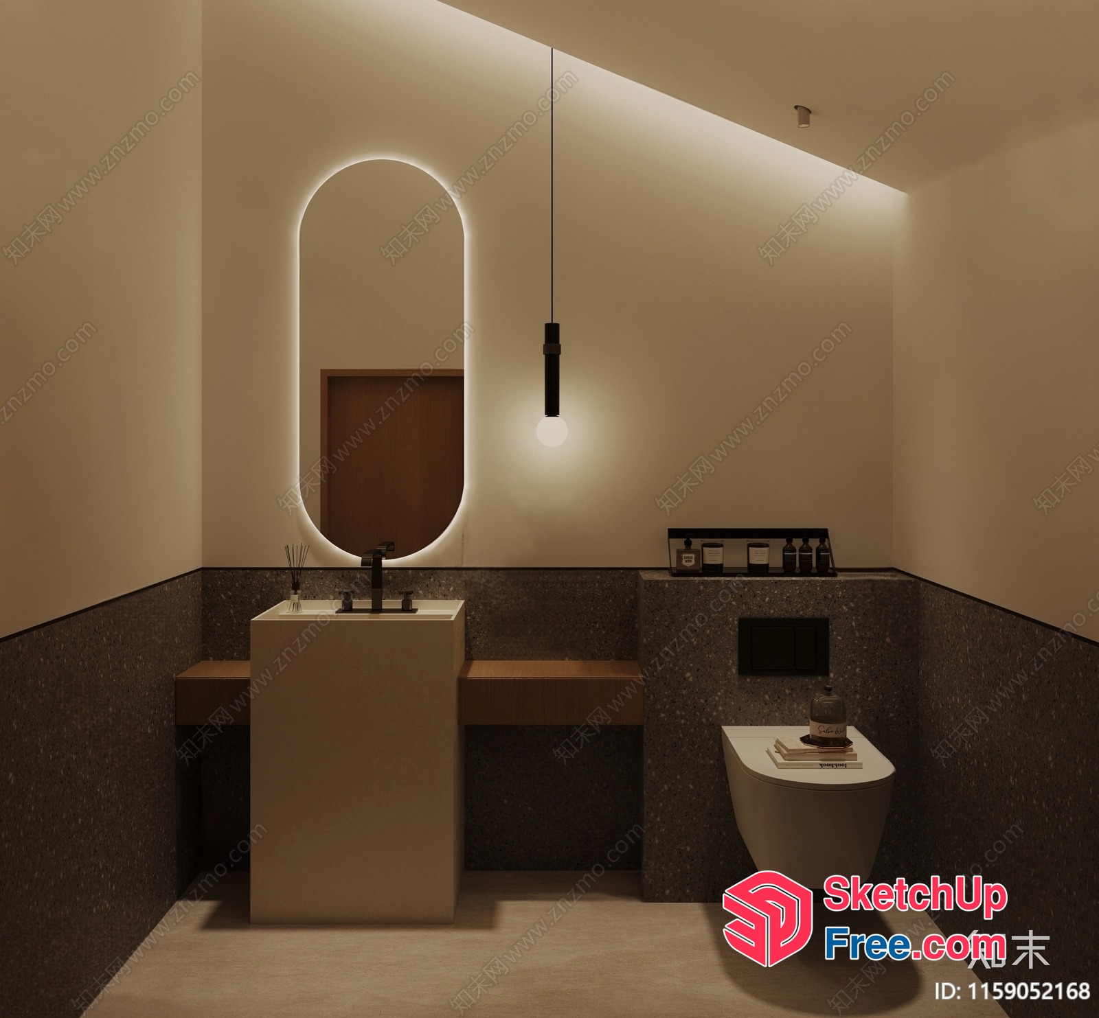 Modern Bathroom Interior With Sleek Furniture And Decor 3D SketchUp File