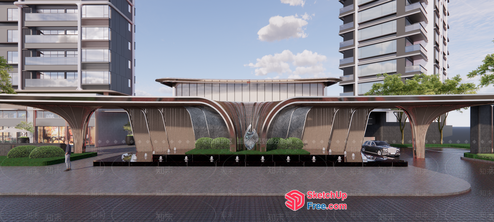 Modern Urban Landscape 3D SketchUp File