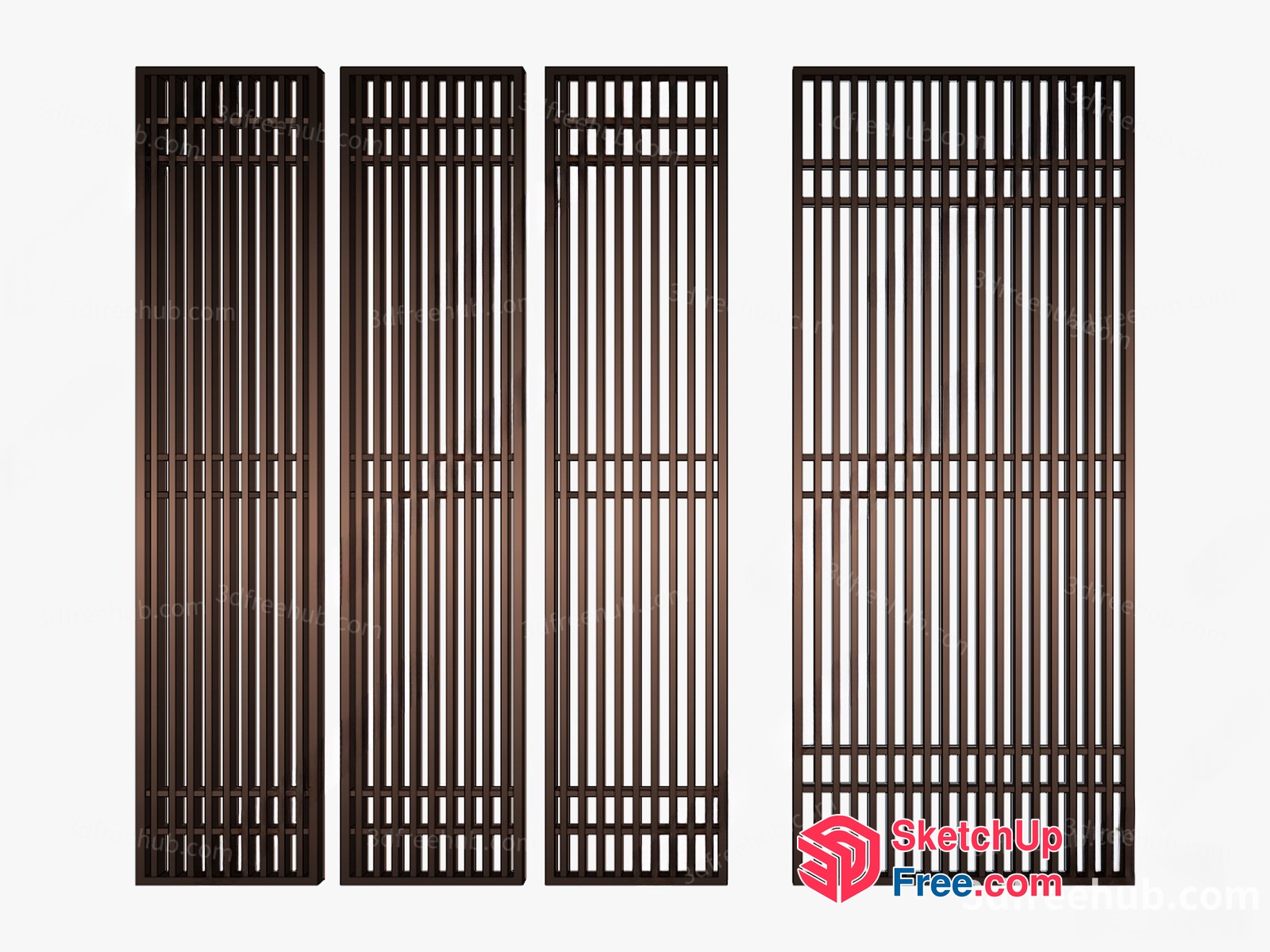 Four Rectangular Grates 3D SketchUp File