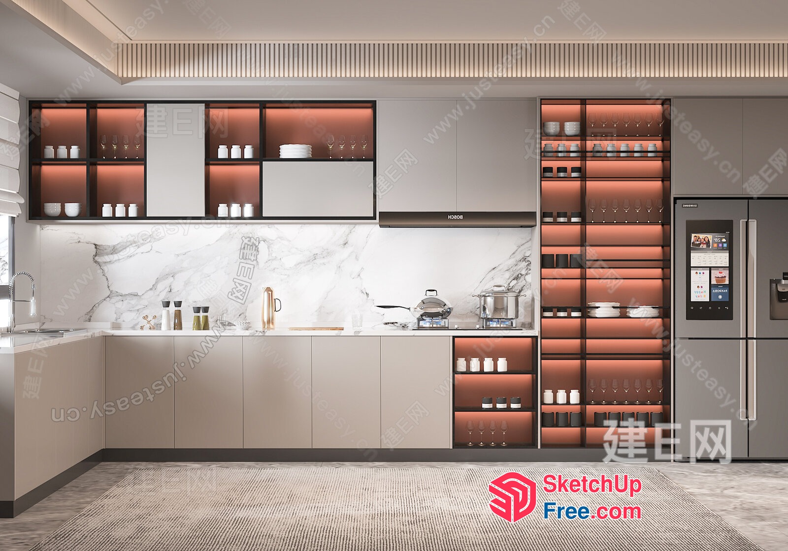 Elegant Kitchen With Modern Decor And Functional Appliances 3D SketchUp File