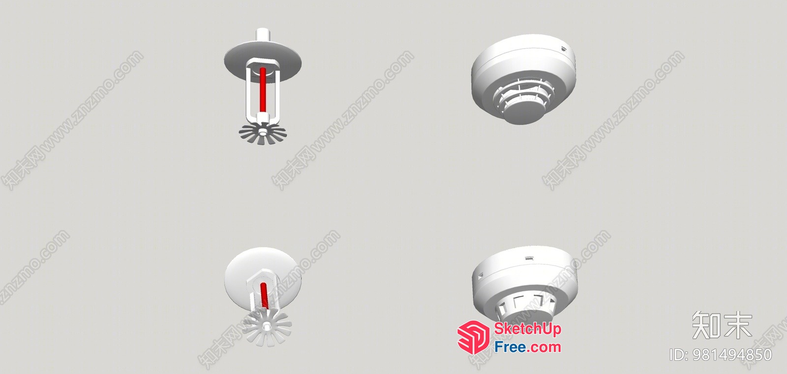 Smoke Alarm And Fire Extinguisher System 3D SketchUp File