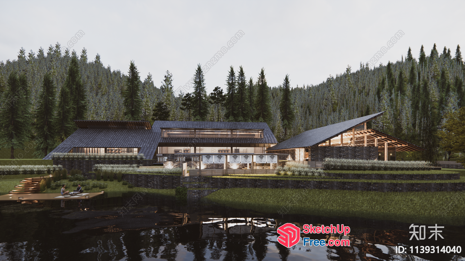 Serene Mountain Retreat 3D SketchUp File