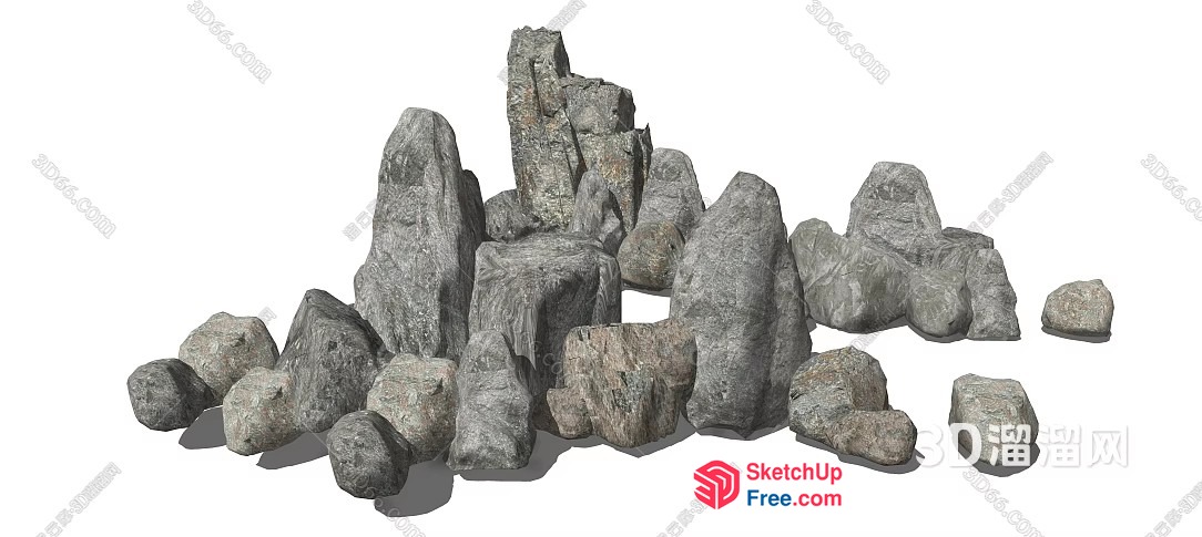Grey Rock Formation 3D SketchUp File