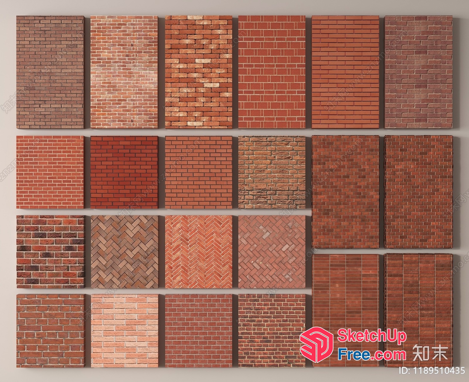 Brick Patterns For Exterior Wall Decor 3D SketchUp File