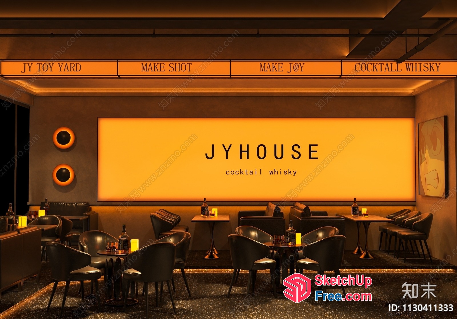 Jyhouse Cocktail Whisky Bar 3D SketchUp File